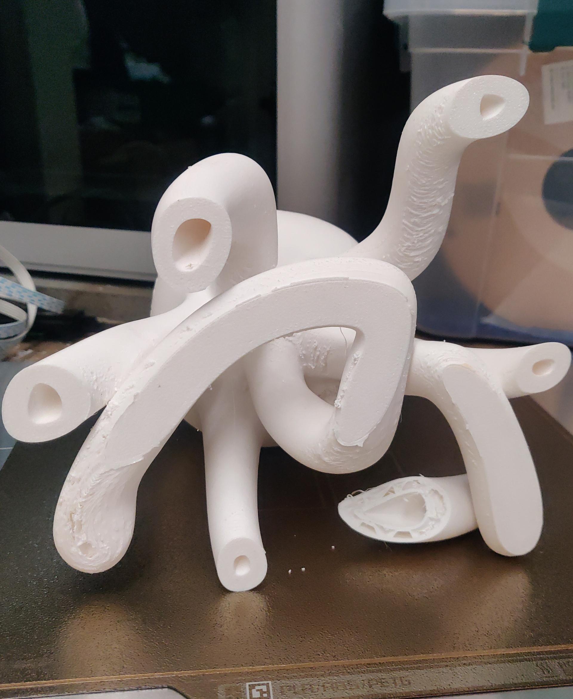 OctoPong - Beer Pong Funnel - Underside of support leg had issues printing nicely. - 3d model