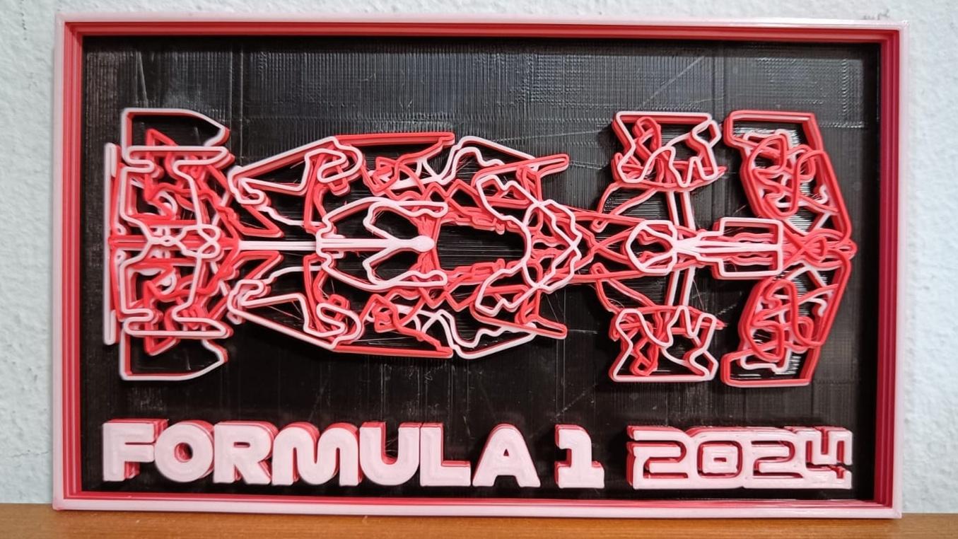 Formula One 2024 Art - done changing filaments on a single color printer, beautiful! - 3d model