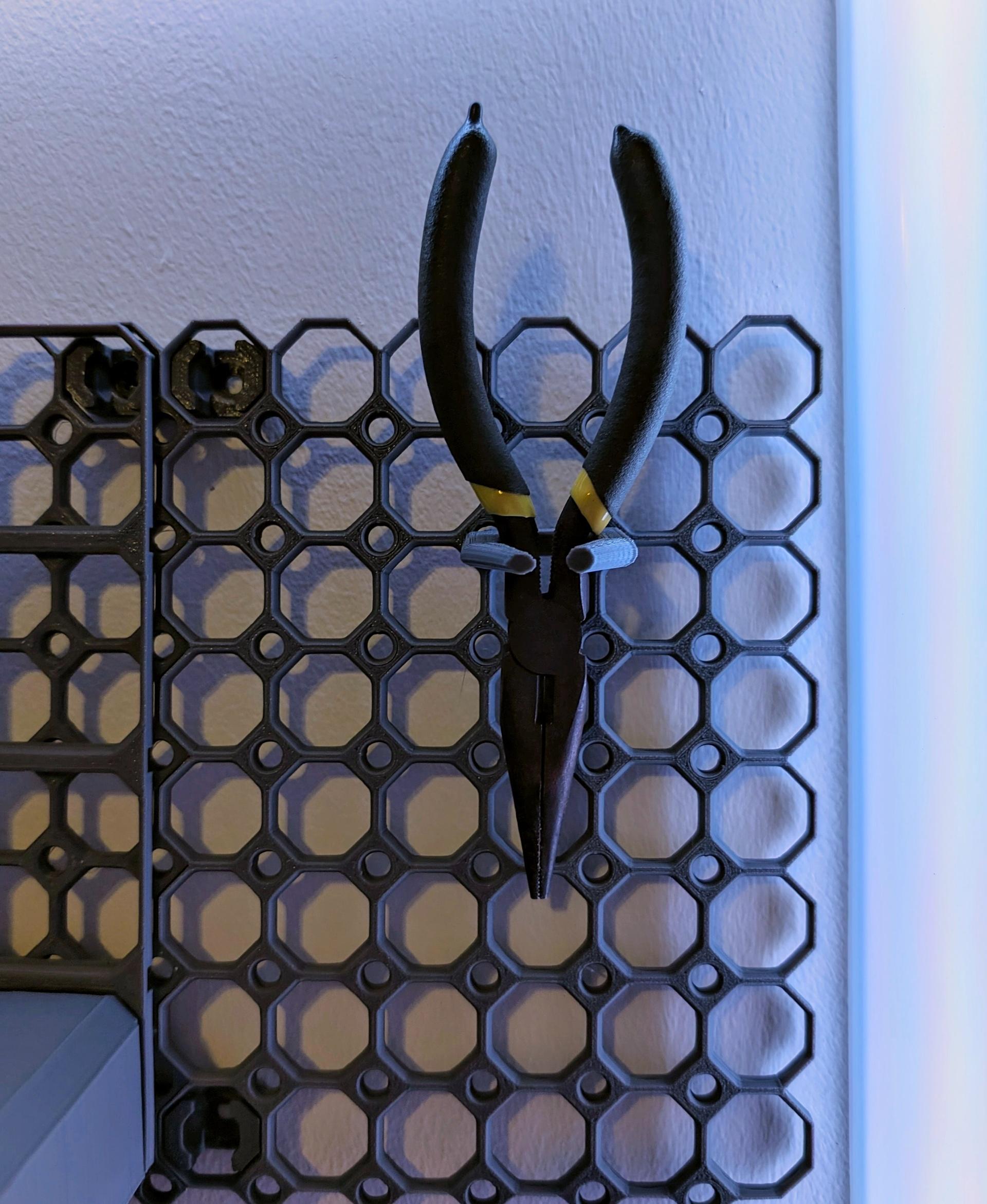 Double Pegboard Click Hook - Here is an example of a use for this - 3d model