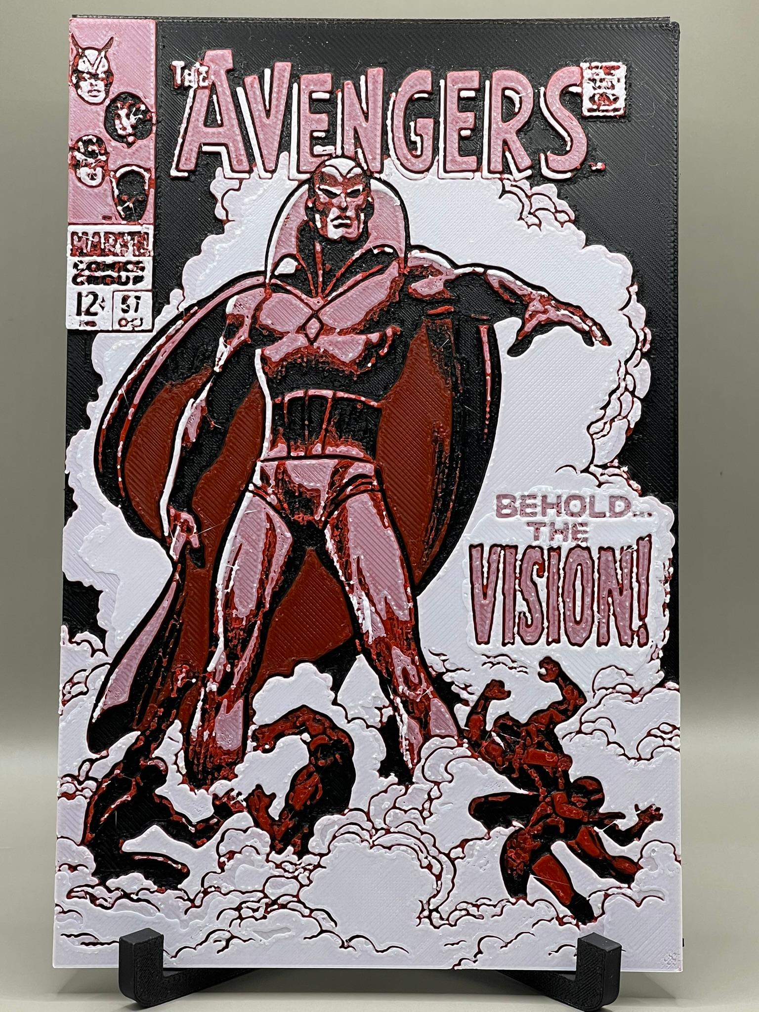 Avengers Vol 1 57 (featuring Vision) Comic Book Hueforge (Fan Art) 3d model