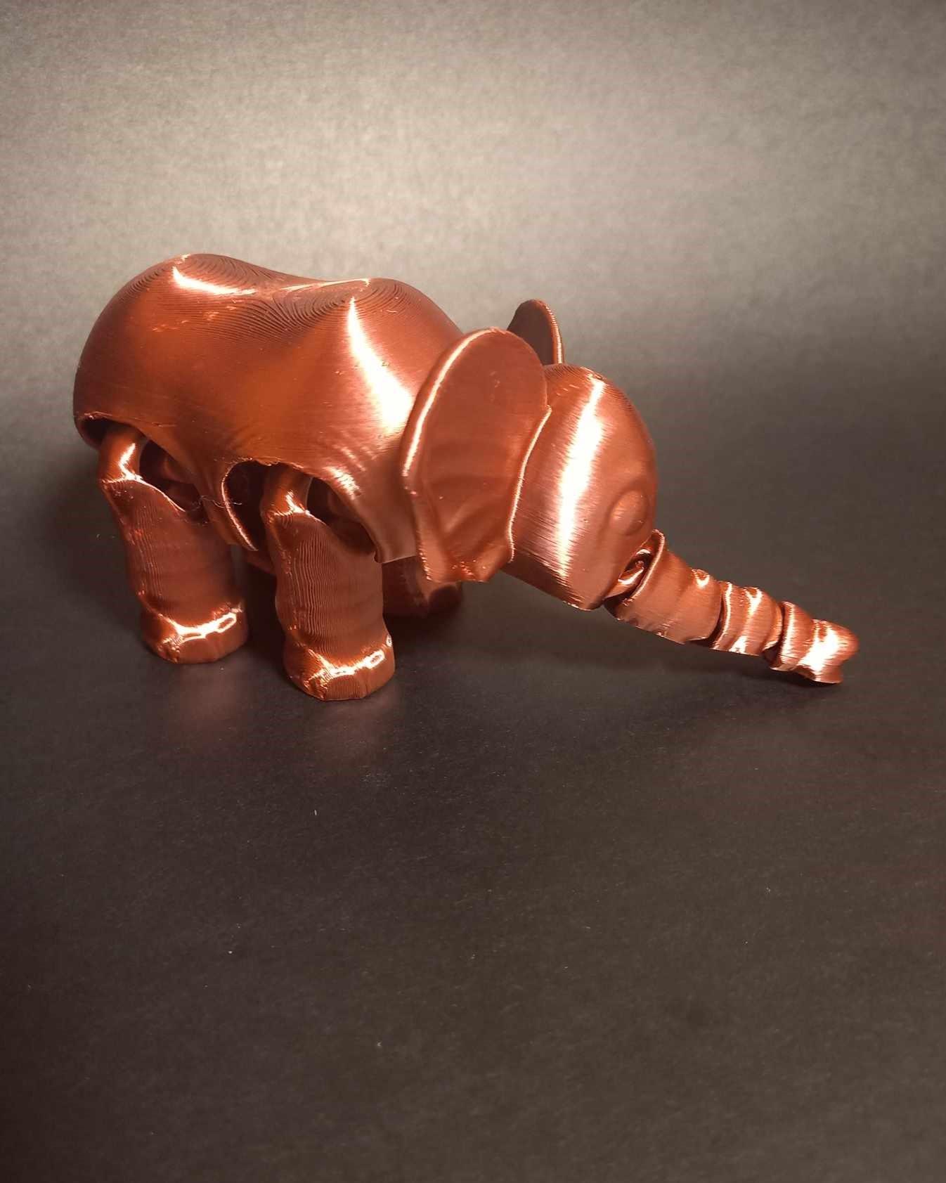SIMPLE FLEXI ELEPHANT - SUPPORT FREE - PRINT IN PLACE 3d model