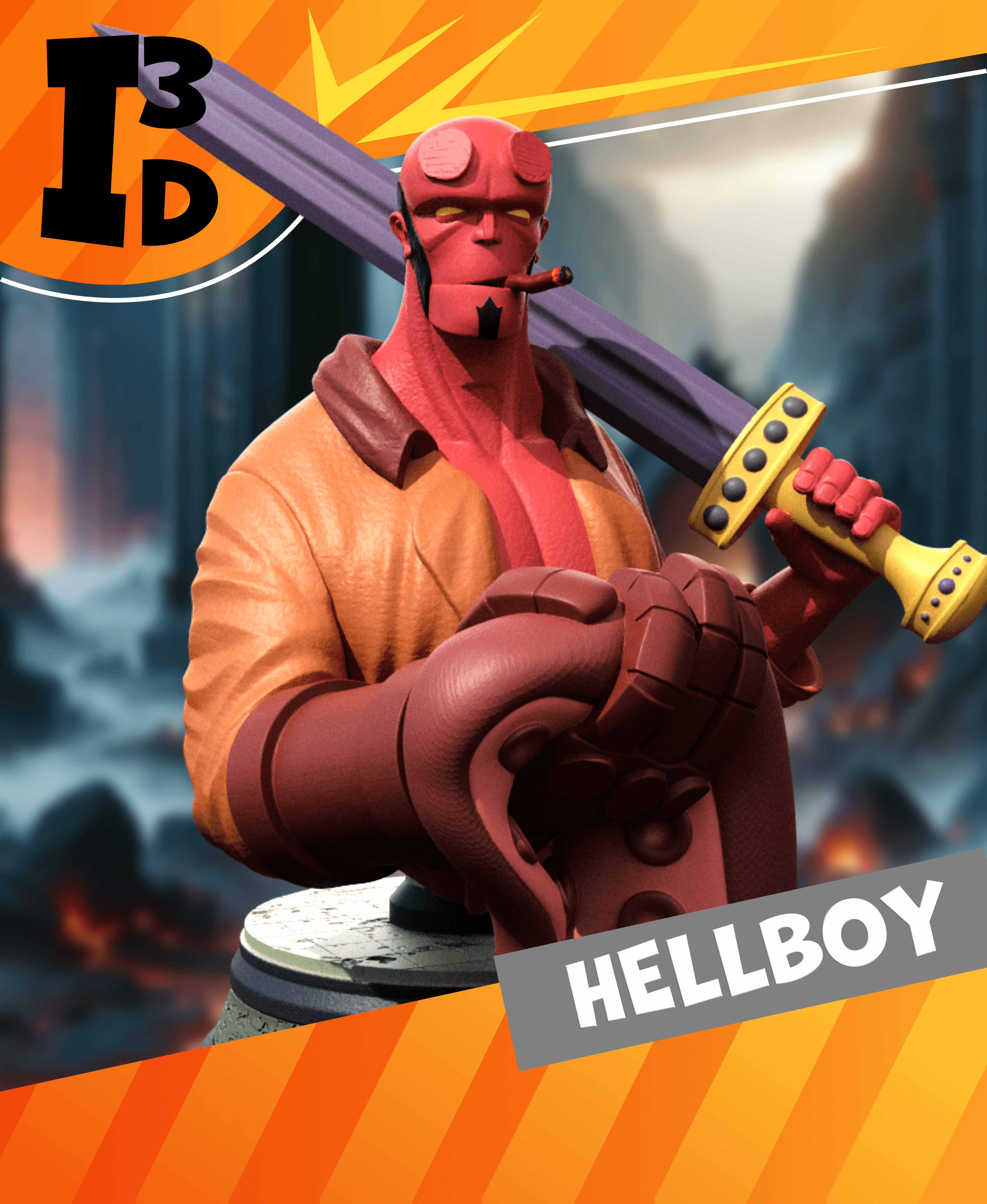 HellBoy Bust 3d model