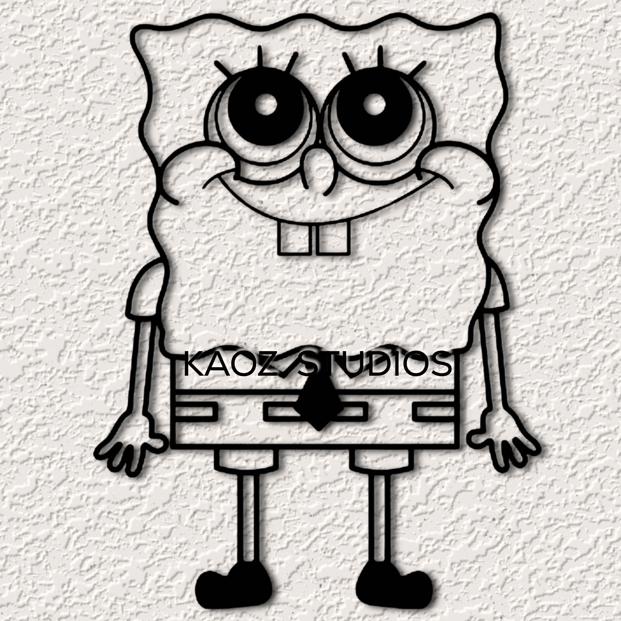 spongebob square pants wall art cartoon wall decor character decoration 3d model