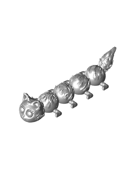 Flexi Cat-erpillar a Cat Caterpillar Print in Place 3d model