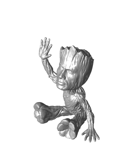 Grock (Groot + The Rock Mashup) 3d model