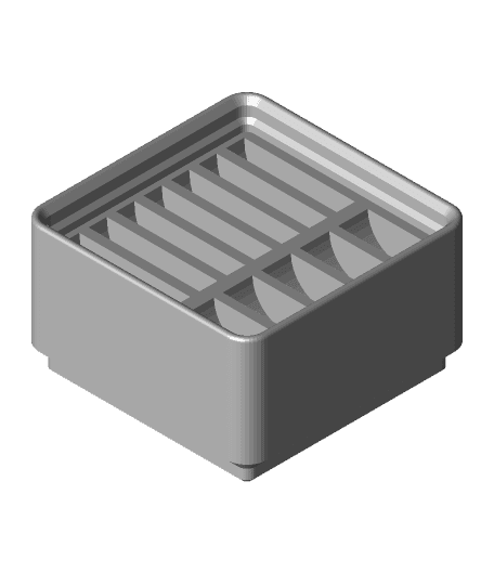Gridfinity 1x1 2032 (x7) and LR44 (x5) Battery Holder 3d model