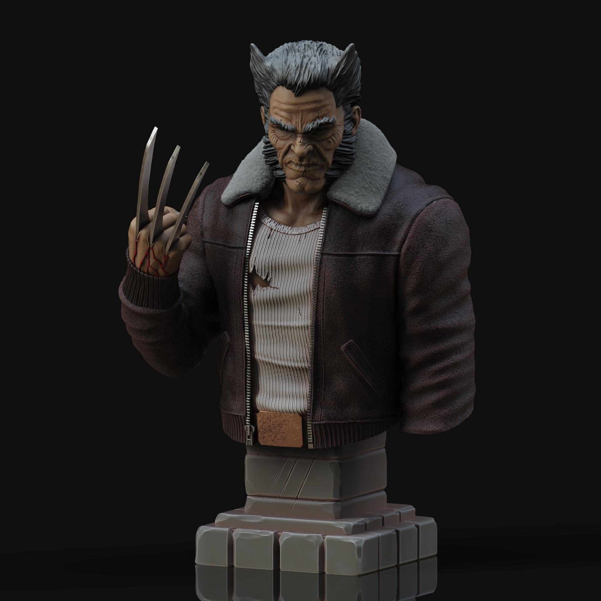 Old Man Logan Bust (Pre-Supported) 3d model