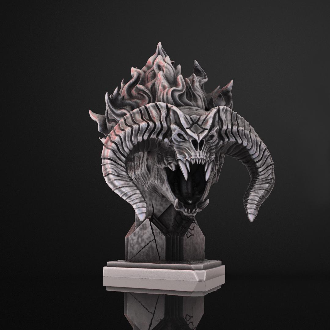 Balrog Bust - Lord of the Rings (Pre-Supported) 3d model