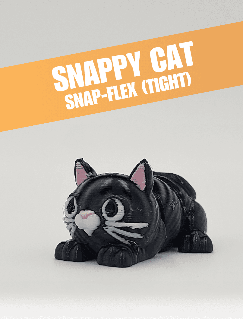 Snappy Cat - Articulated Snap-Flex Fidget (Tight Joints) 3d model