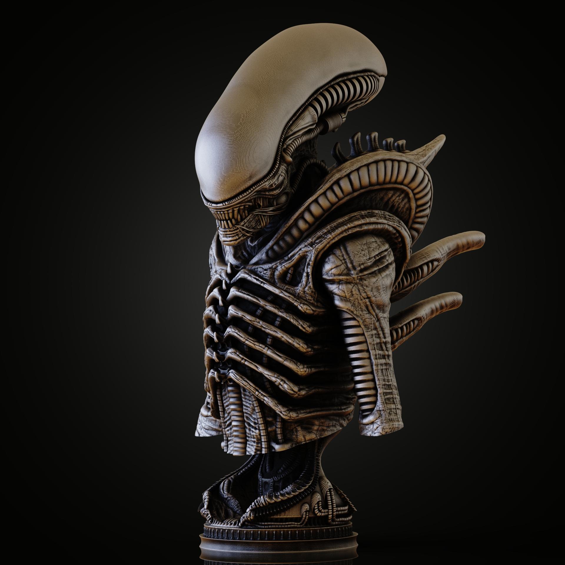 Xenomorph Bust (Pre Supported) 3d model