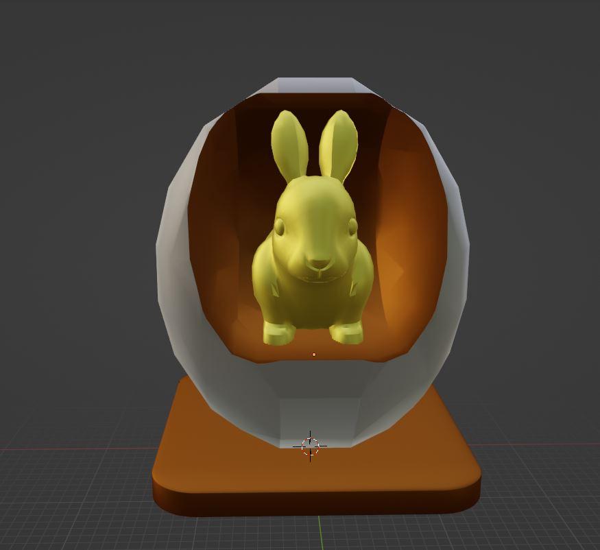 Easter Bunny Rabbit inside an egg.stl 3d model