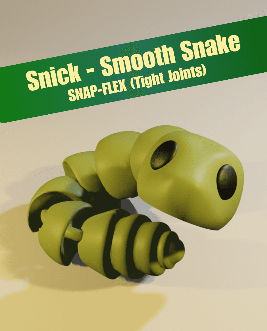 Snick - Articulated Snake Snap-Flex Fidget (Tight Joints) 3d model