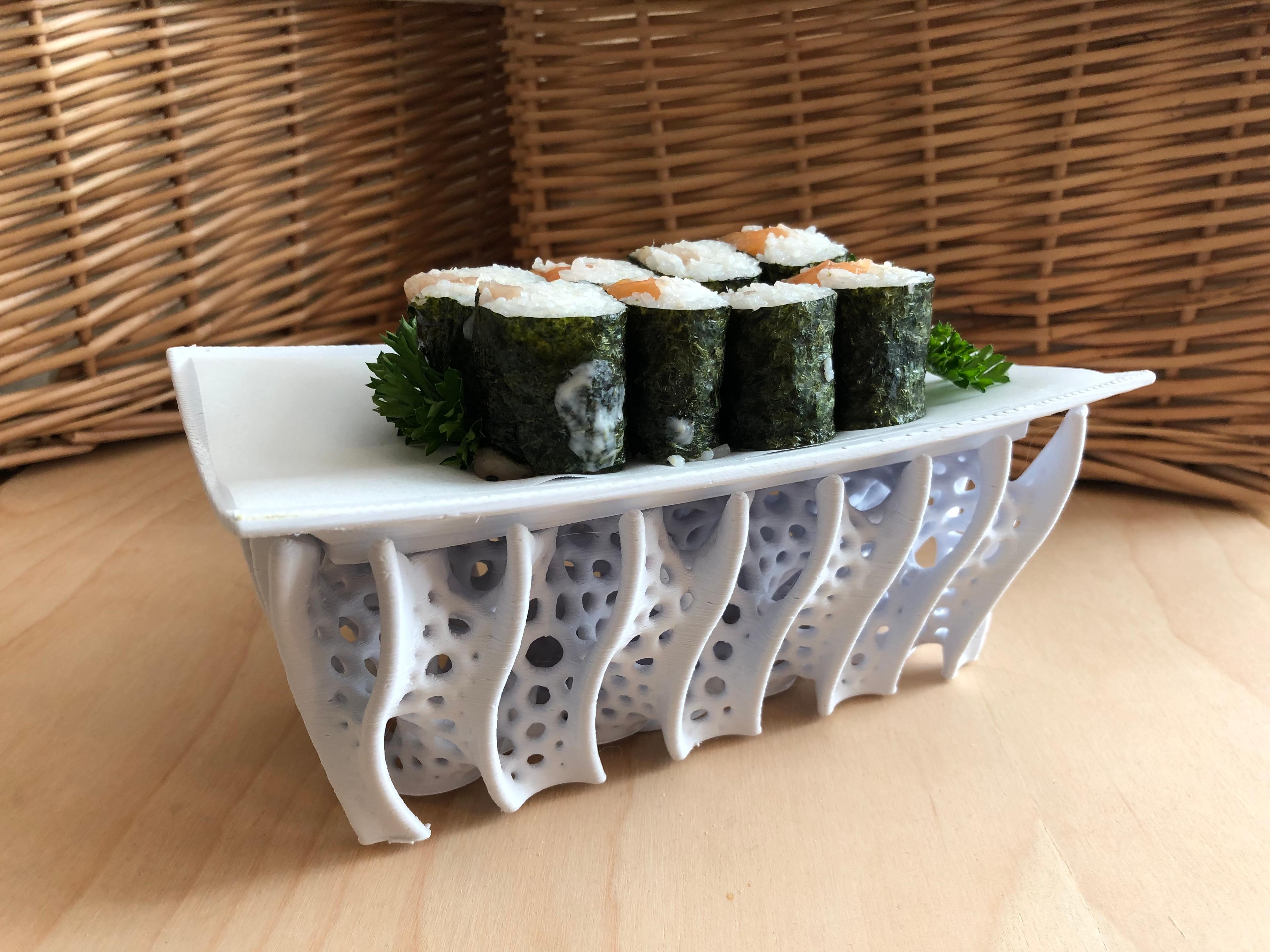 Rectangular Coral Sushi Platter 3d model