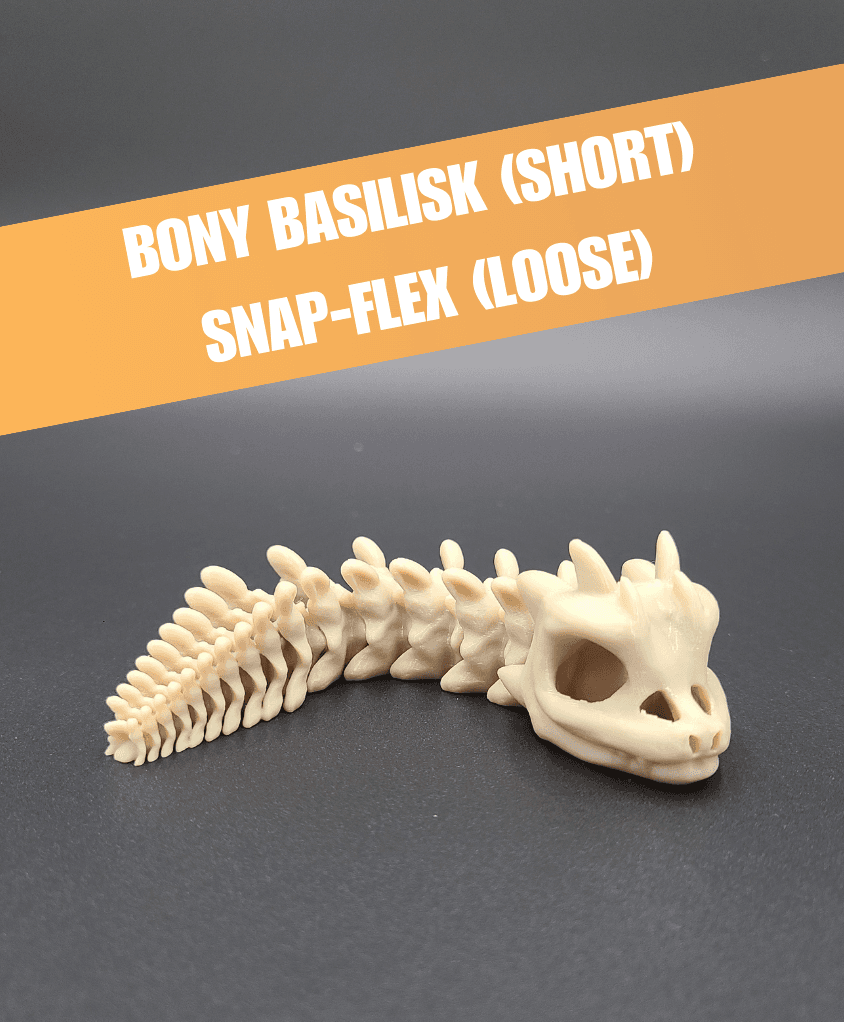 Short Bony Basilisk - Articulated Snap-Flex Fidget (Loose Joints) 3d model