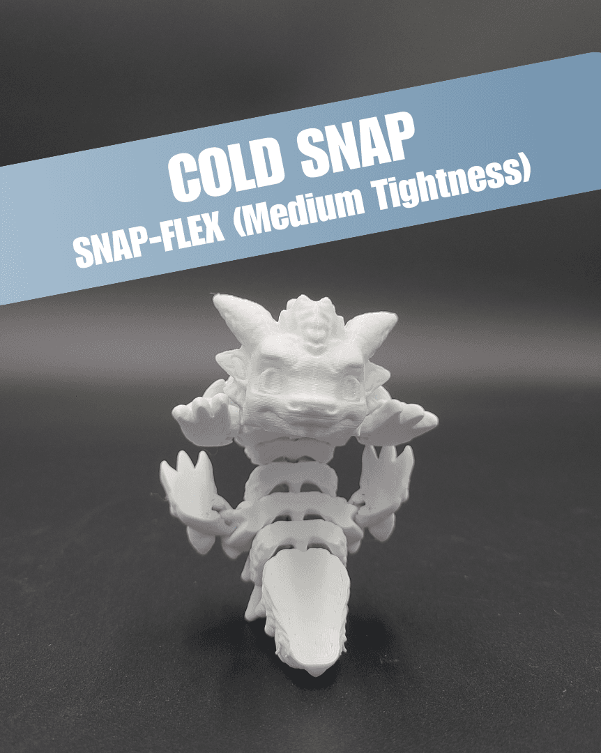 Cold Snap, Winter Dragon Child - Articulated Snap-Flex Fidget (Medium Tightness Joints) 3d model