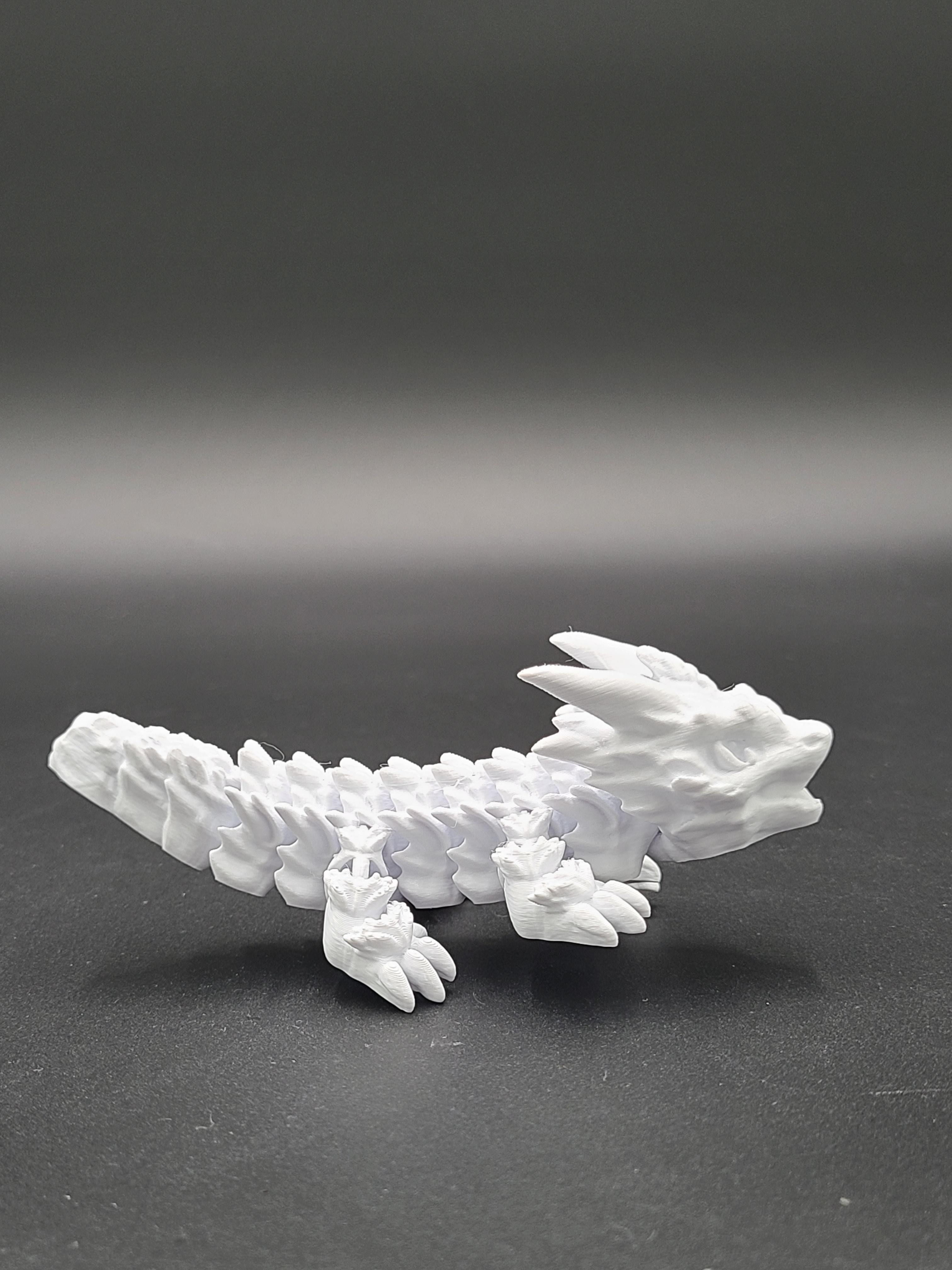 Frostbite, Winter Dragon Child - Articulated Snap-Flex Fidget (Medium Tightness Joints) 3d model