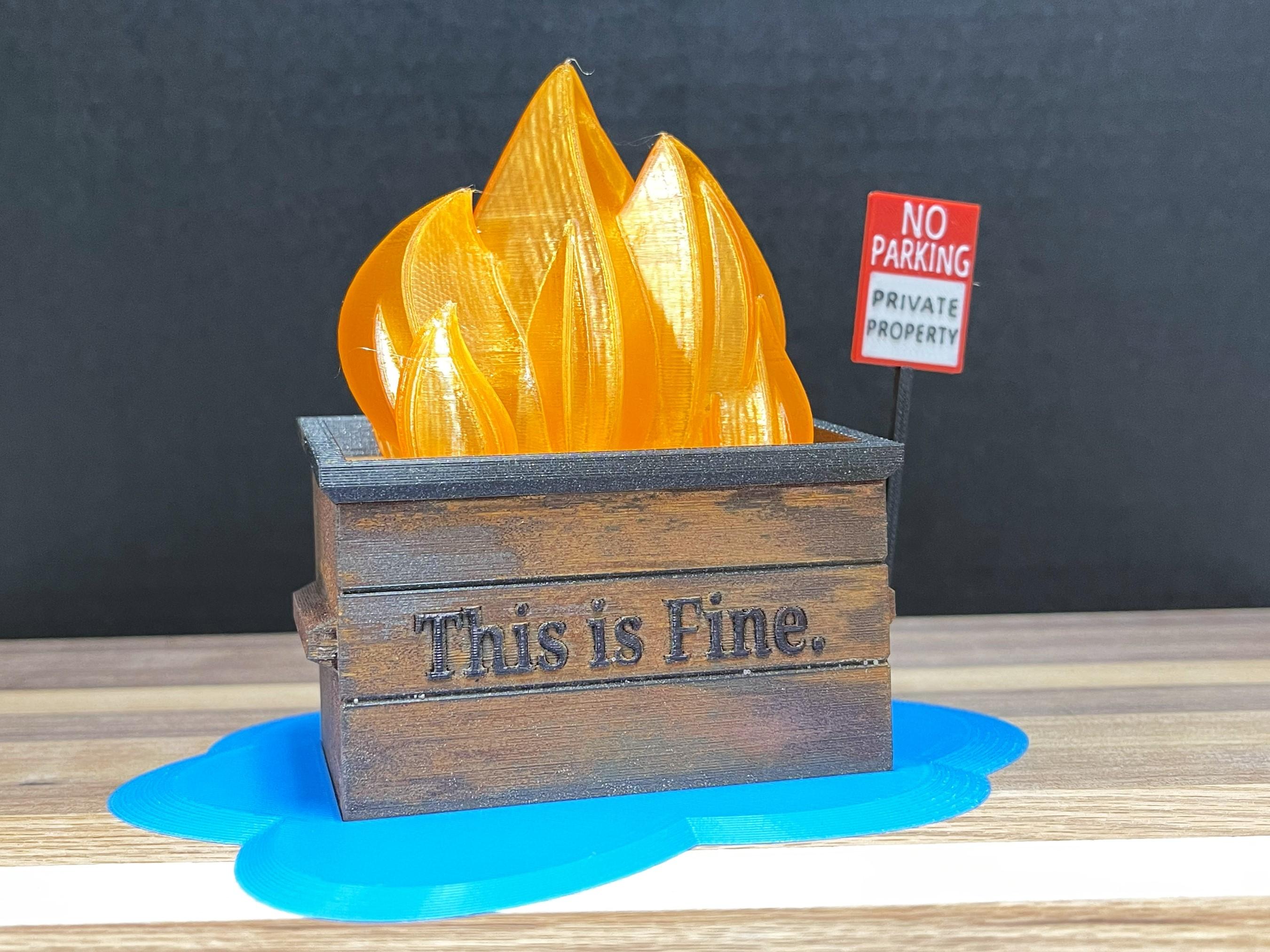 Floating Dumpster Fire Meme 3d model