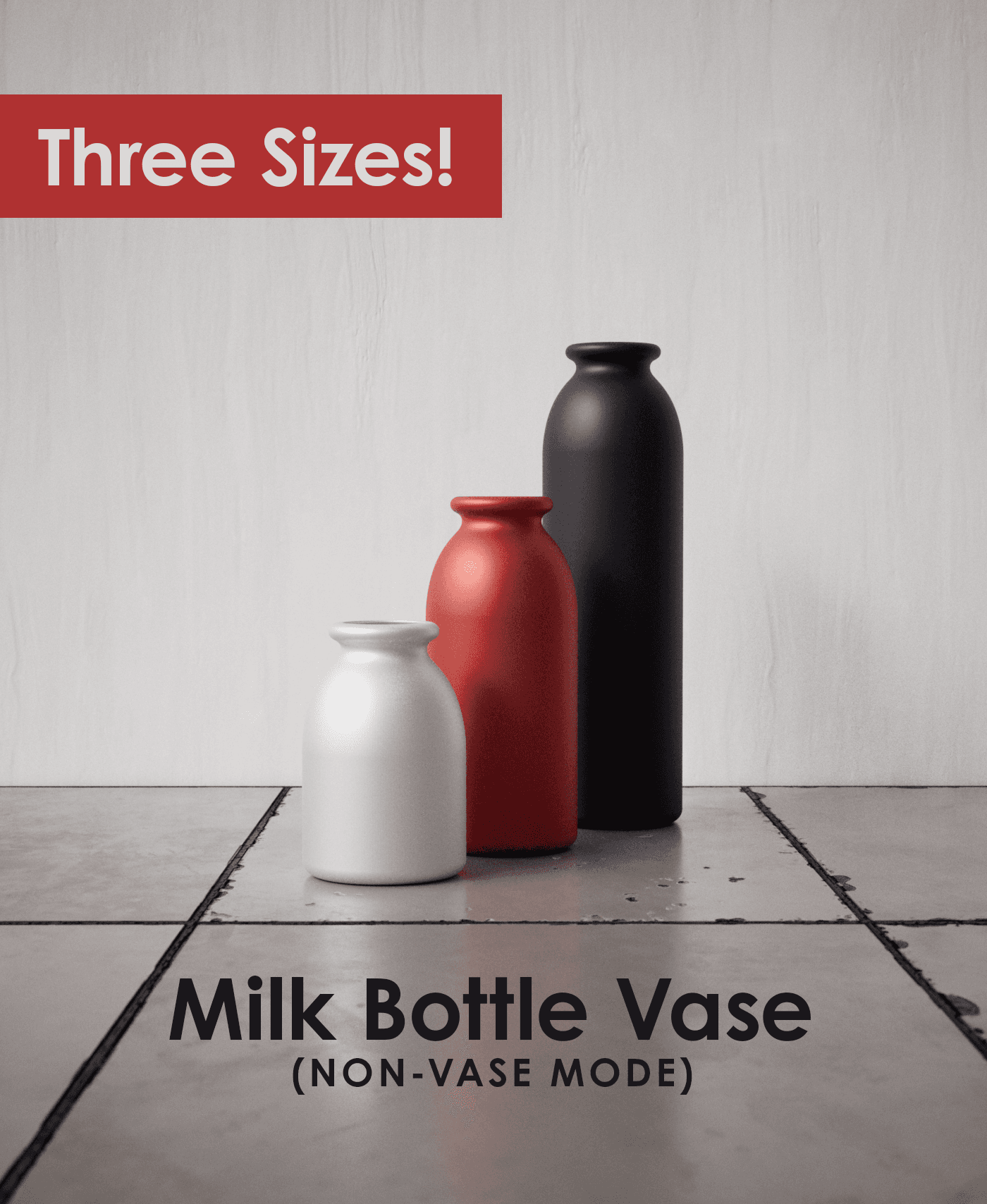 Milk Jug Vase - Three Sizes 3d model