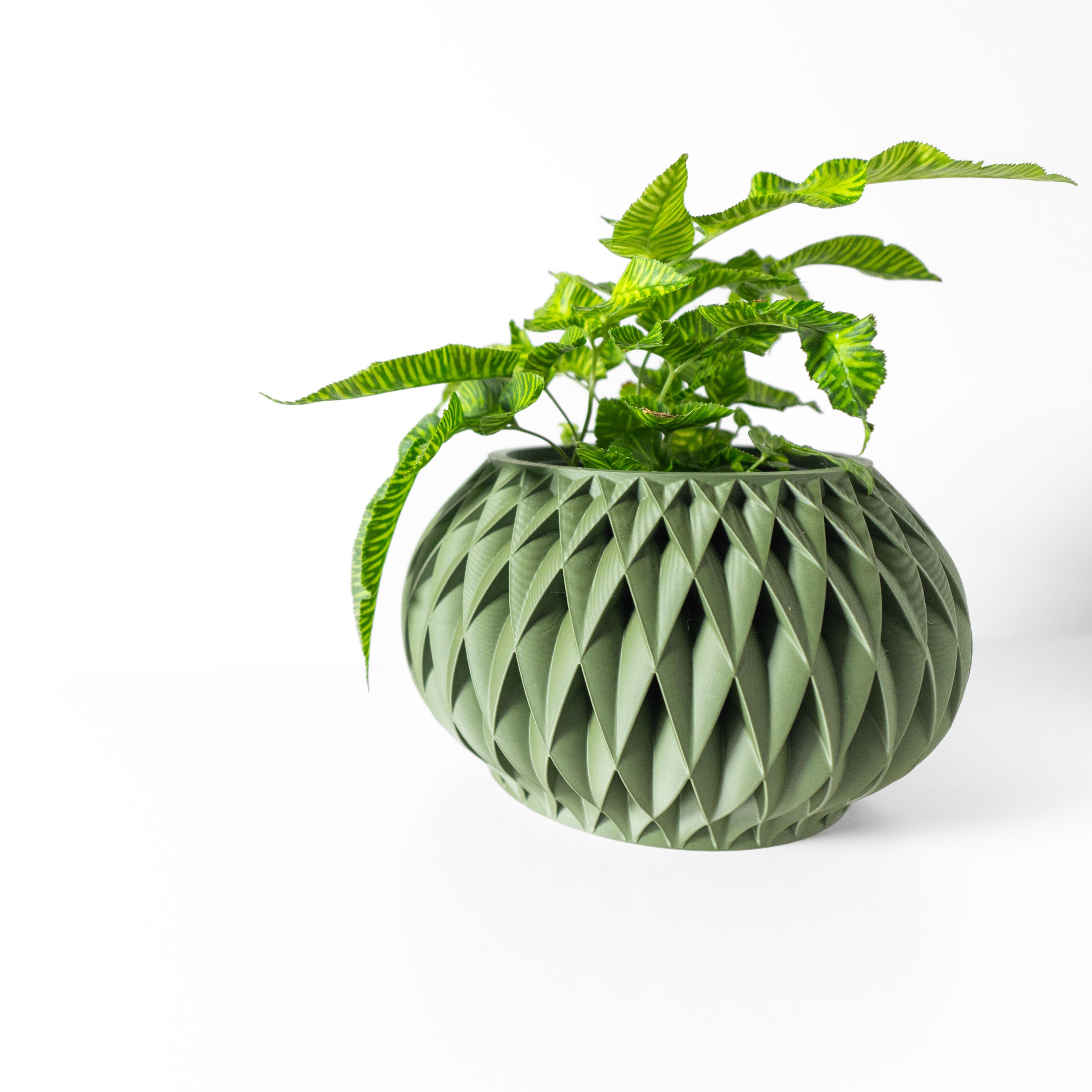 The Velux Planter Pot with Drainage Tray & Stand Included: Modern and Unique Home Decor for Plants 3d model