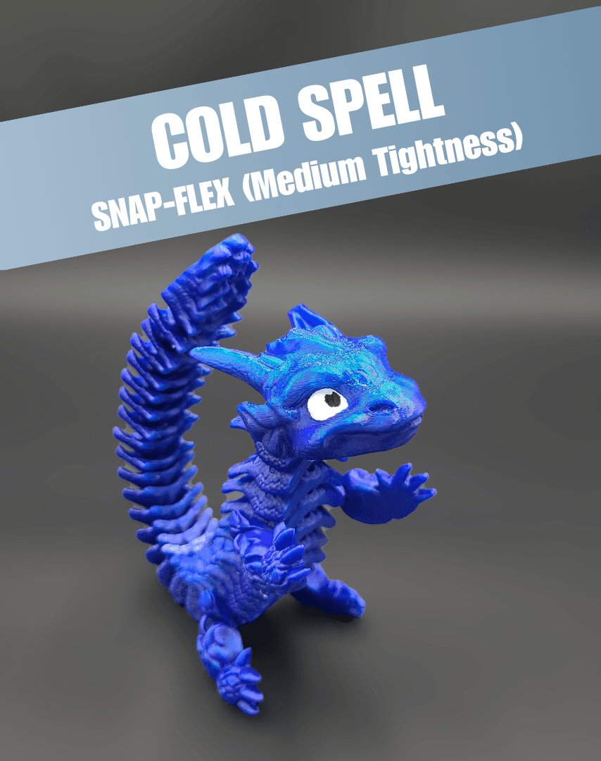 Cold Spell, Winter Dragon - Articulated Dragon Snap-Flex Fidget (Medium Tightness Joints) 3d model