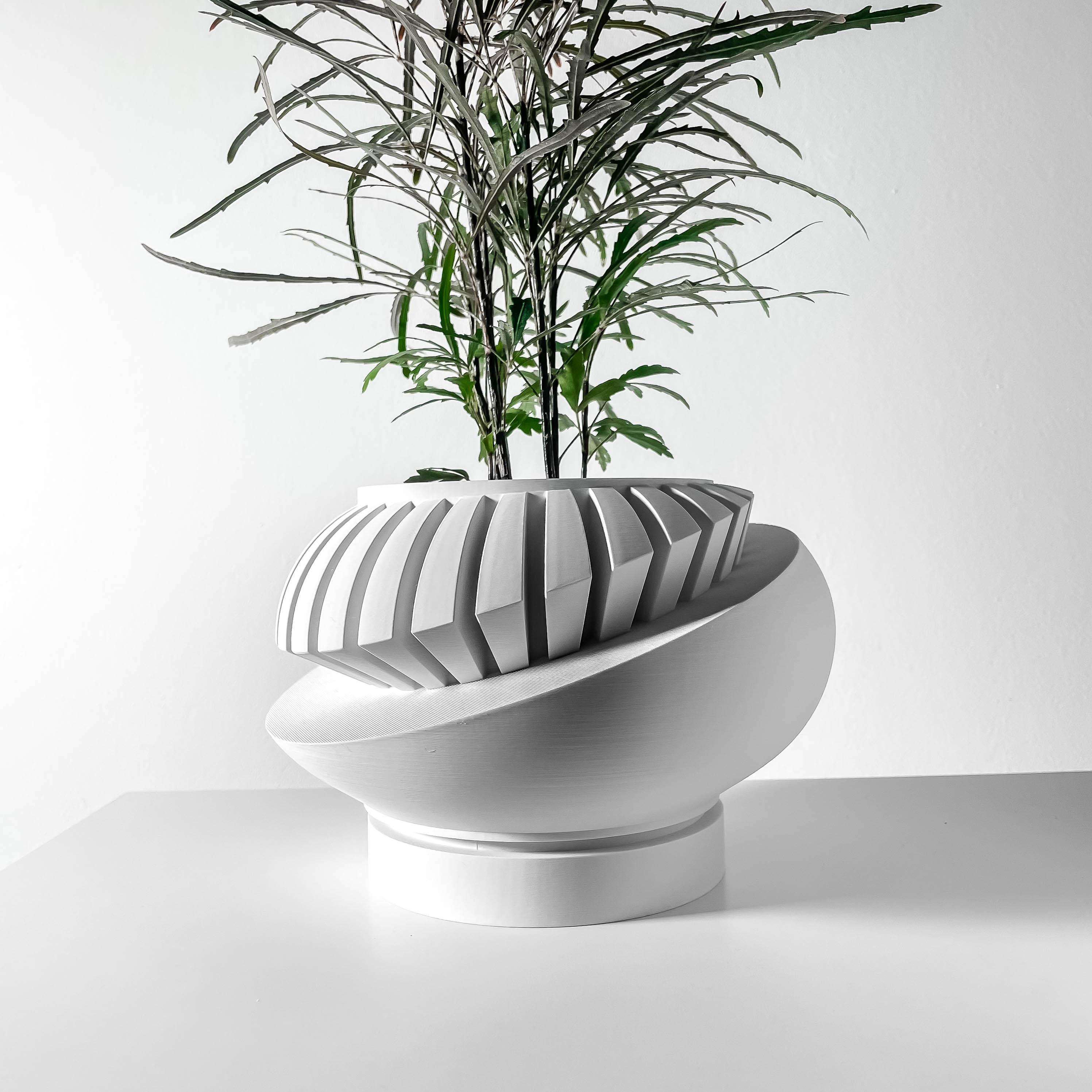 The Luxar Planter Pot with Drainage Tray & Stand Included: Modern and Unique Home Decor for Plants a 3d model