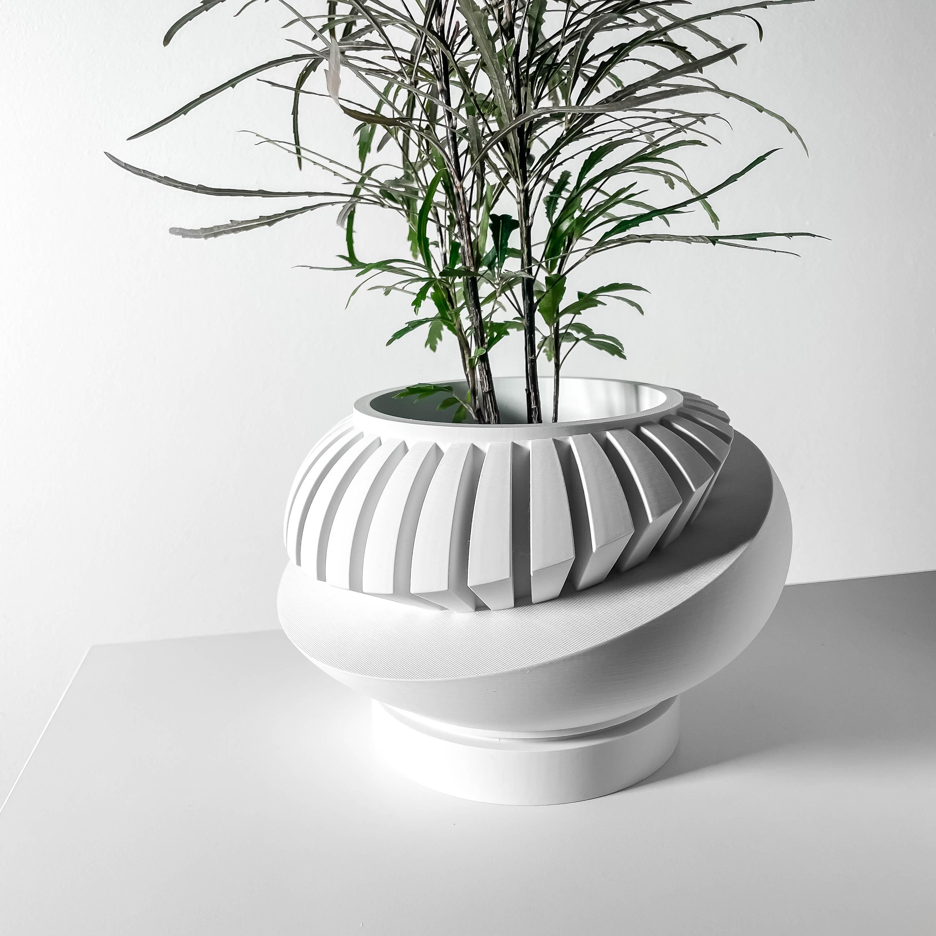 The Luxar Planter Pot with Drainage Tray & Stand Included: Modern and Unique Home Decor for Plants a 3d model