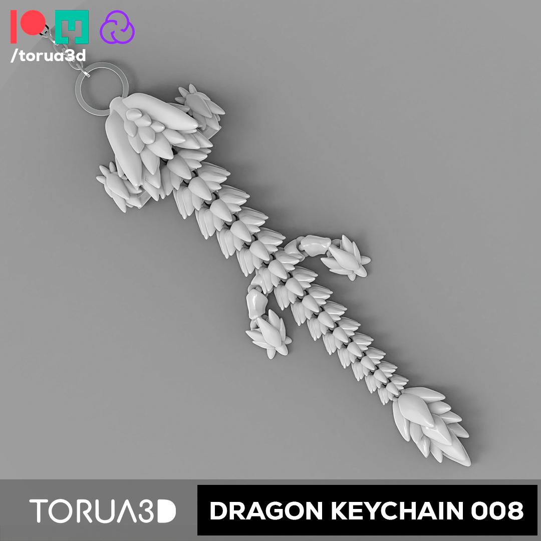 Articulated Dragon keychain 008 3d model