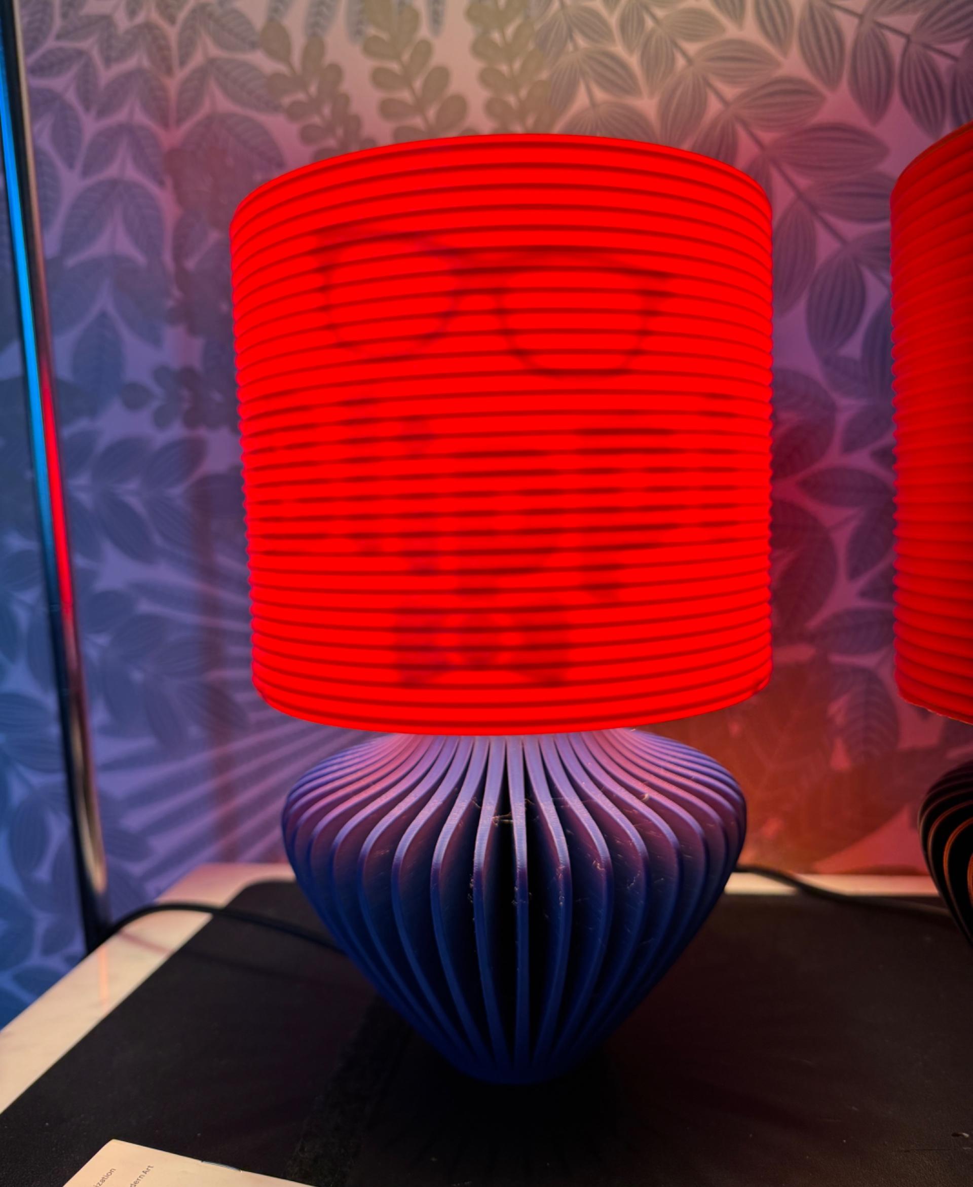 Cleo Lamp - For the kiddos.  Design only visible when light is on.

I love this lamp.  And your vase.  The light pattern created on a table is beautiful.  Nice work. - 3d model