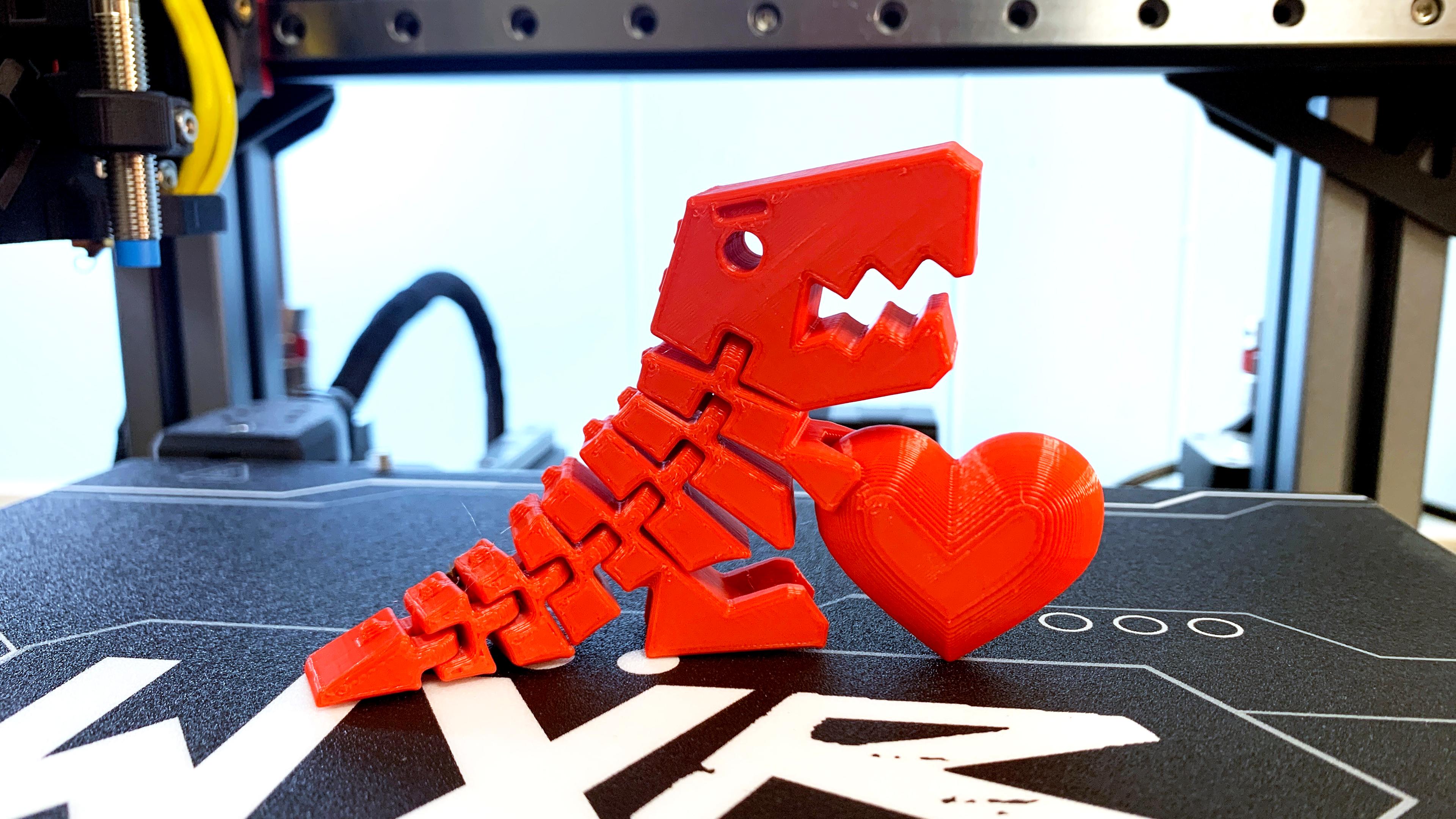 Flexi Rex with Heart, no supports  3d model