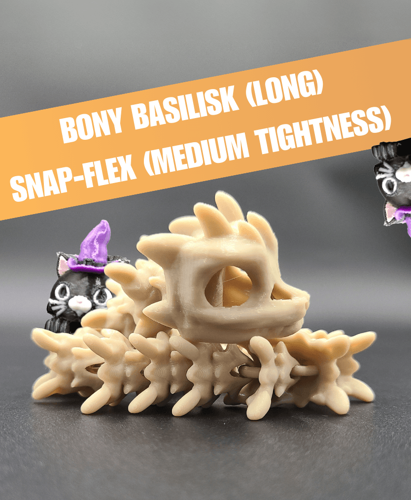 Long Bony Basilisk - Articulated Snap-Flex Fidget (Medium Joints) 3d model