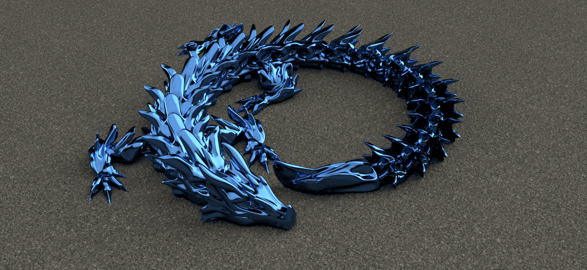 Water Dragon - Articulated dragon 3d model