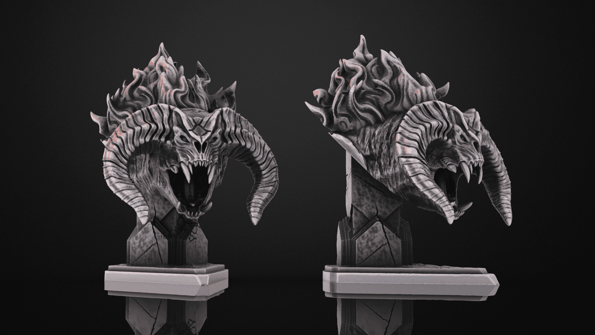 Balrog Bust - Lord of the Rings (Pre-Supported) 3d model
