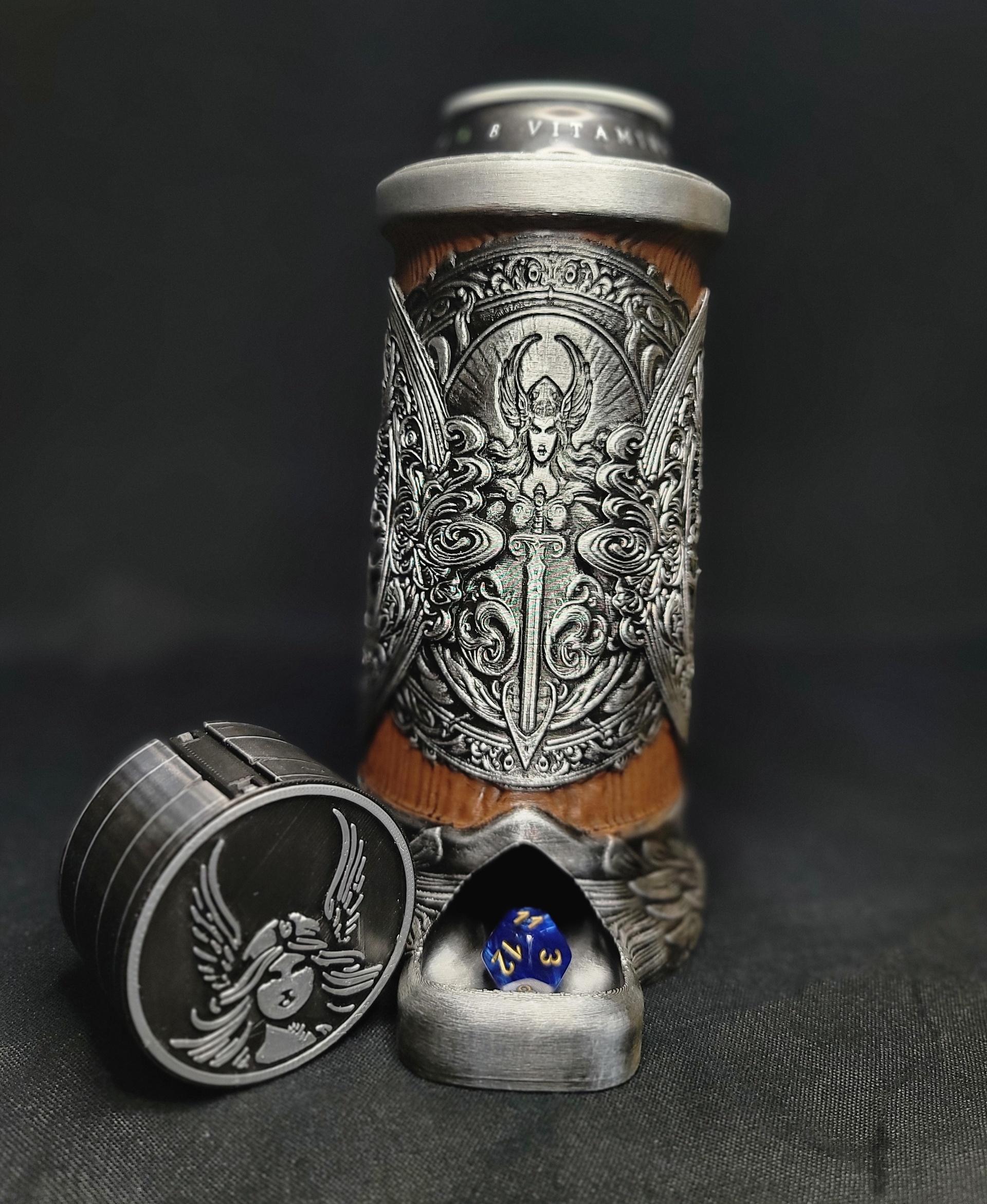 Valkyrie 12and 16oz Can Cozy Dice Tower 3d model