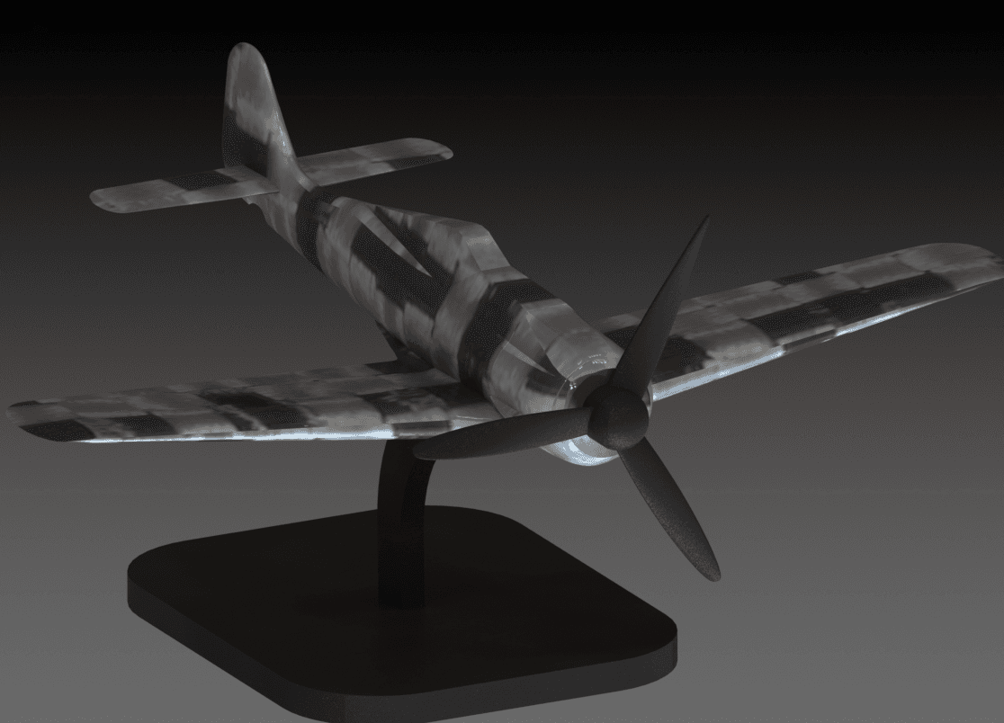 German World War II fighter aircraft plane 3d model