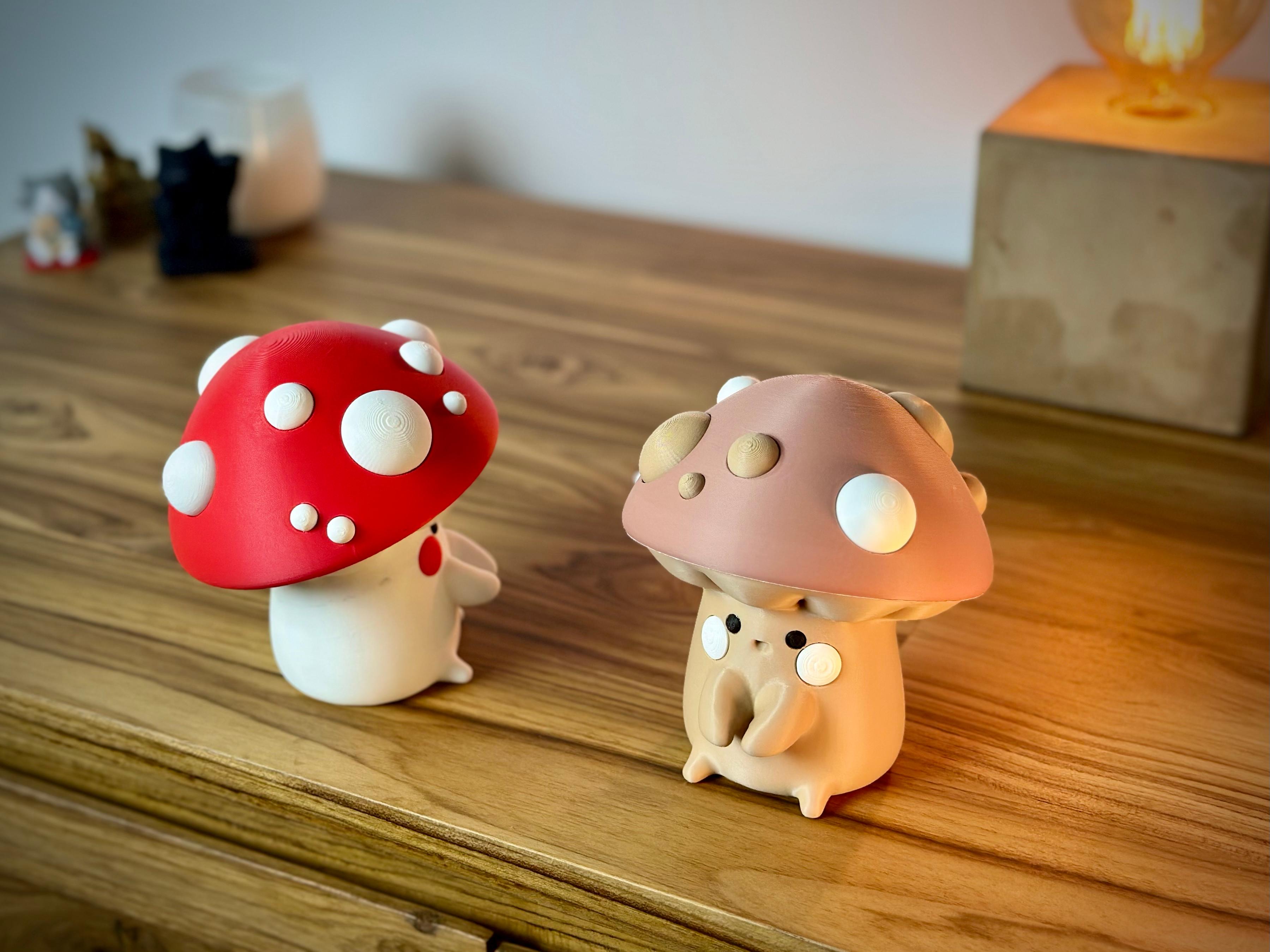 Cable Holder Cute Mushroom - Secret Stash - Print-in-Place 3d model