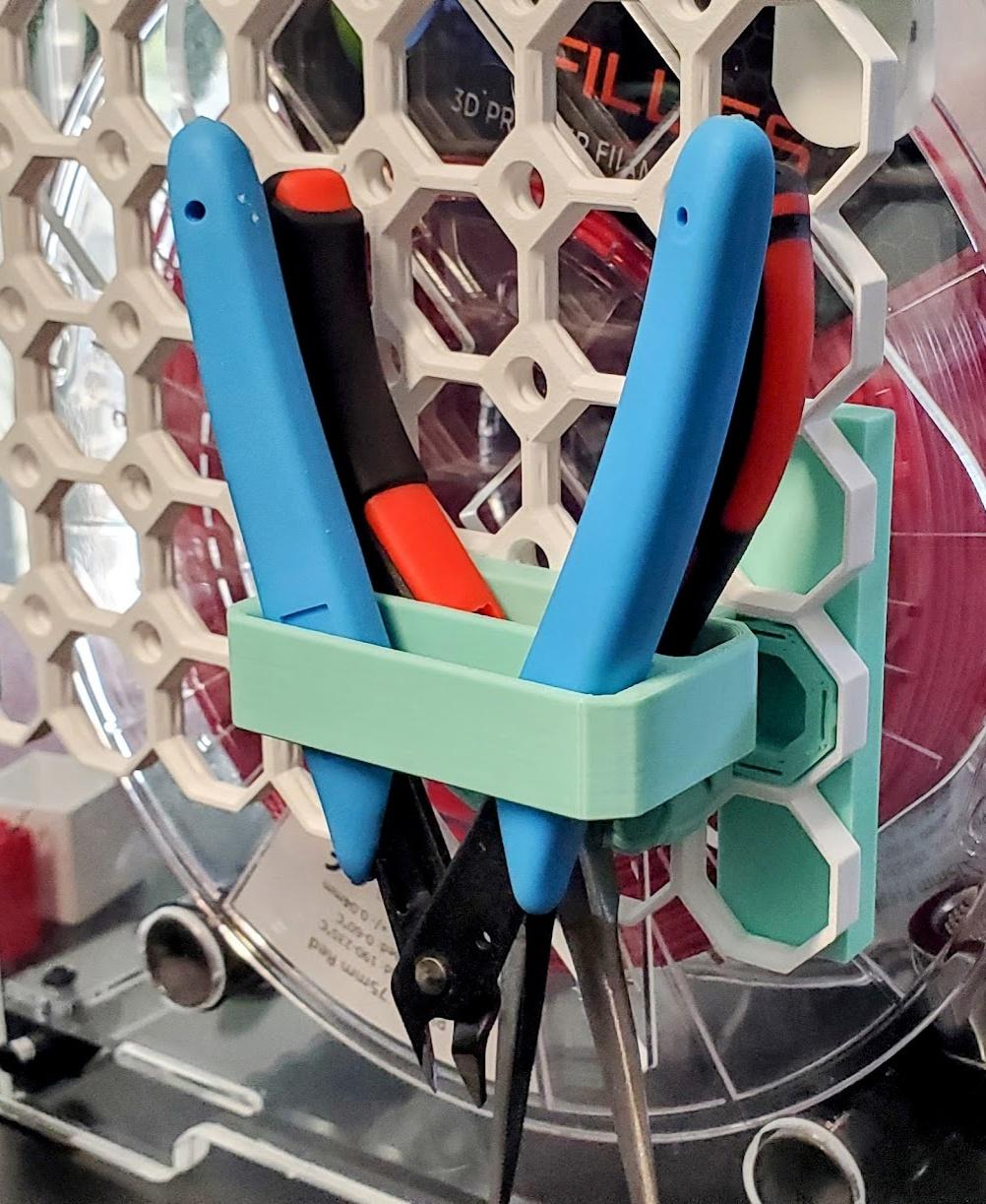 Multiboard Dual Flush Cutter, Needlenose Plier, Wire Stripper, and more Holder - My first Multiboard accessory! Prints super easy and attaches to the board with 2x https://than.gs/m/974363 - 3d model