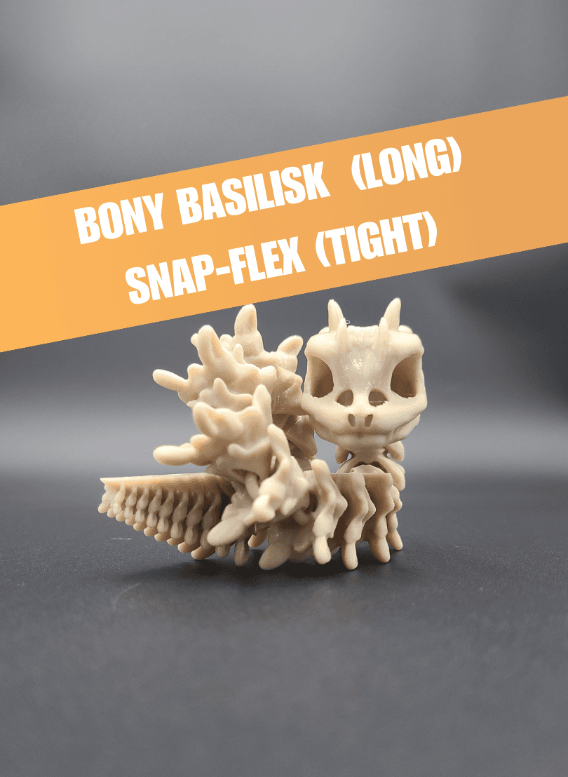 Long Bony Basilisk - Articulated Snap-Flex Fidget (Tight Joints) 3d model