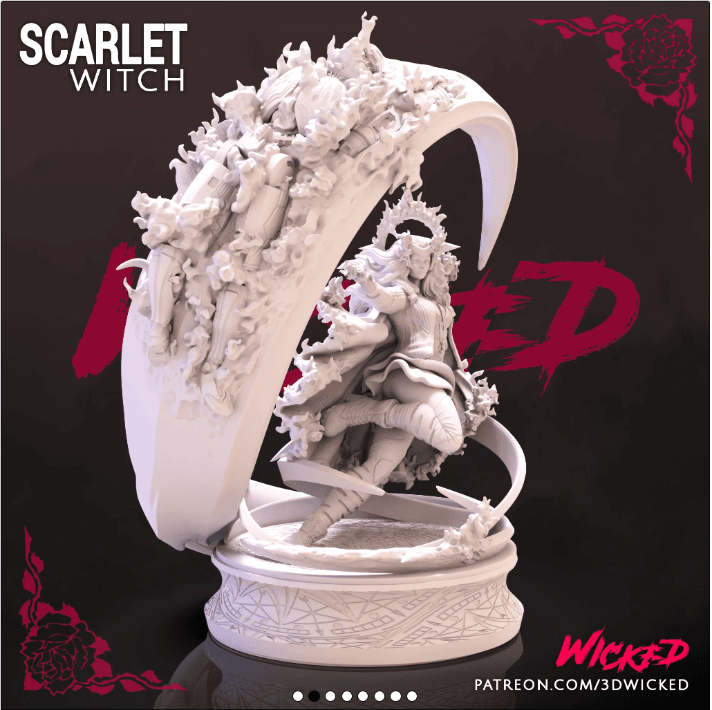 Wicked Marvel Scarlet Witch Sculpture: STLs ready for printing 3d model