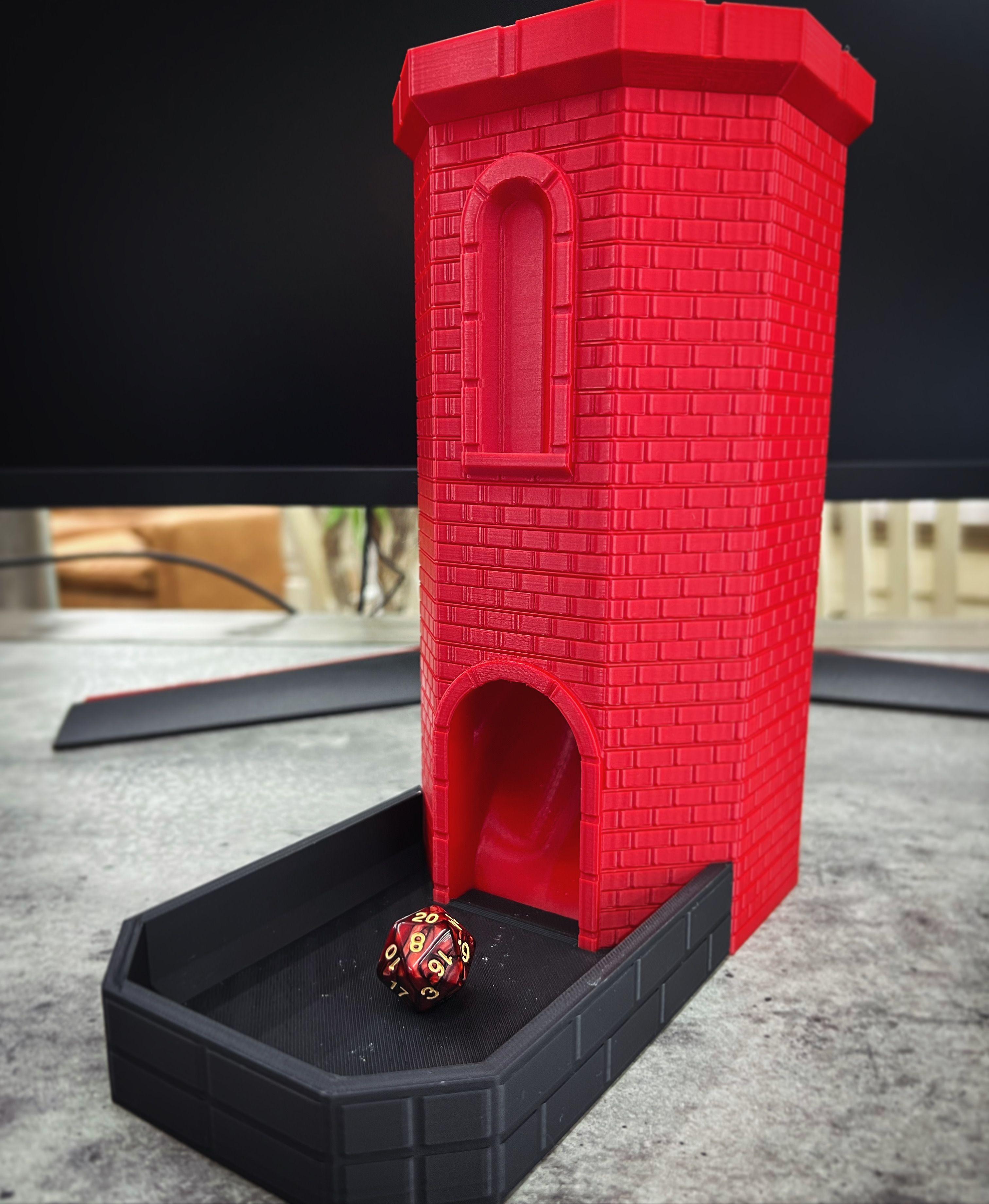 Brick castle dice tower! Print in place! 3d model