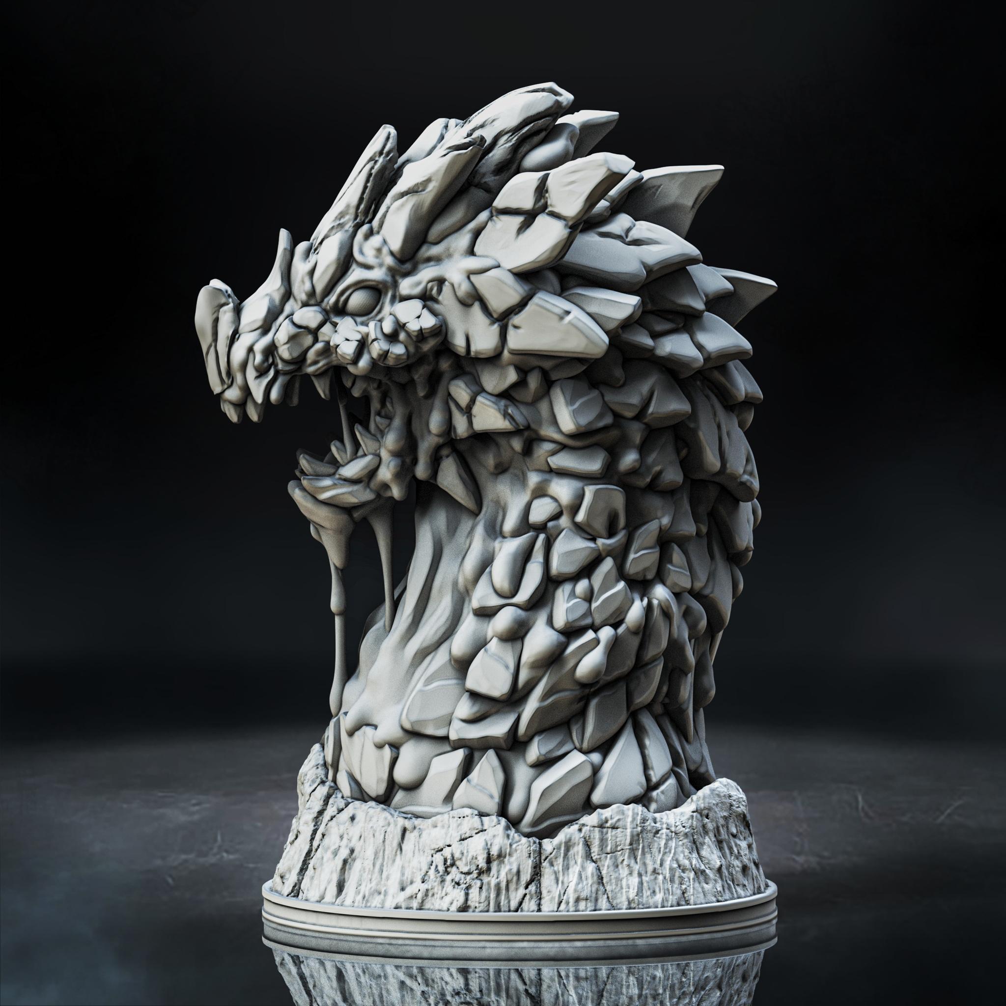 Magma Dragon Bust (Pre-Supported) 3d model
