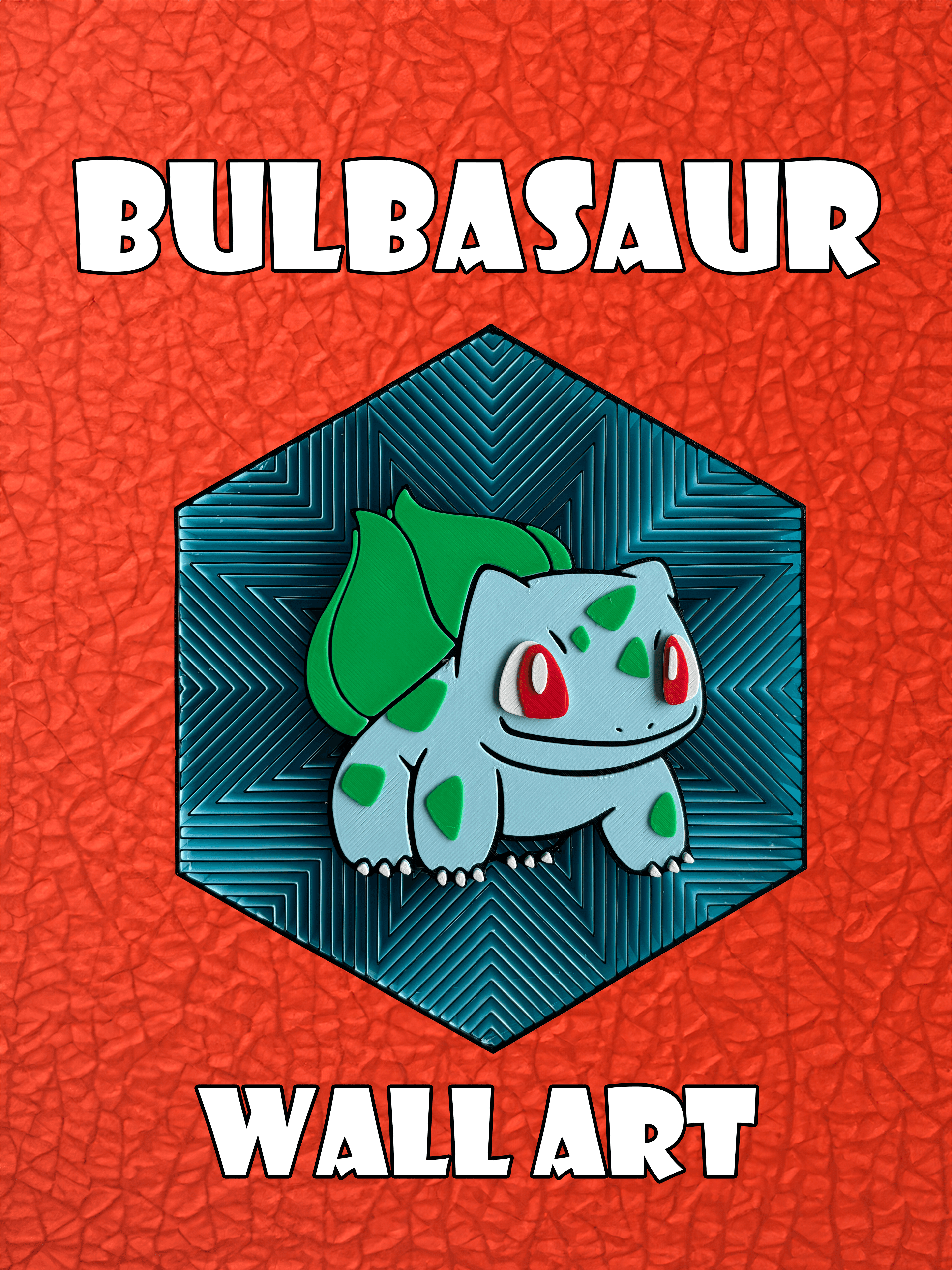 Bulbasaur Hexagon wall art 3d model