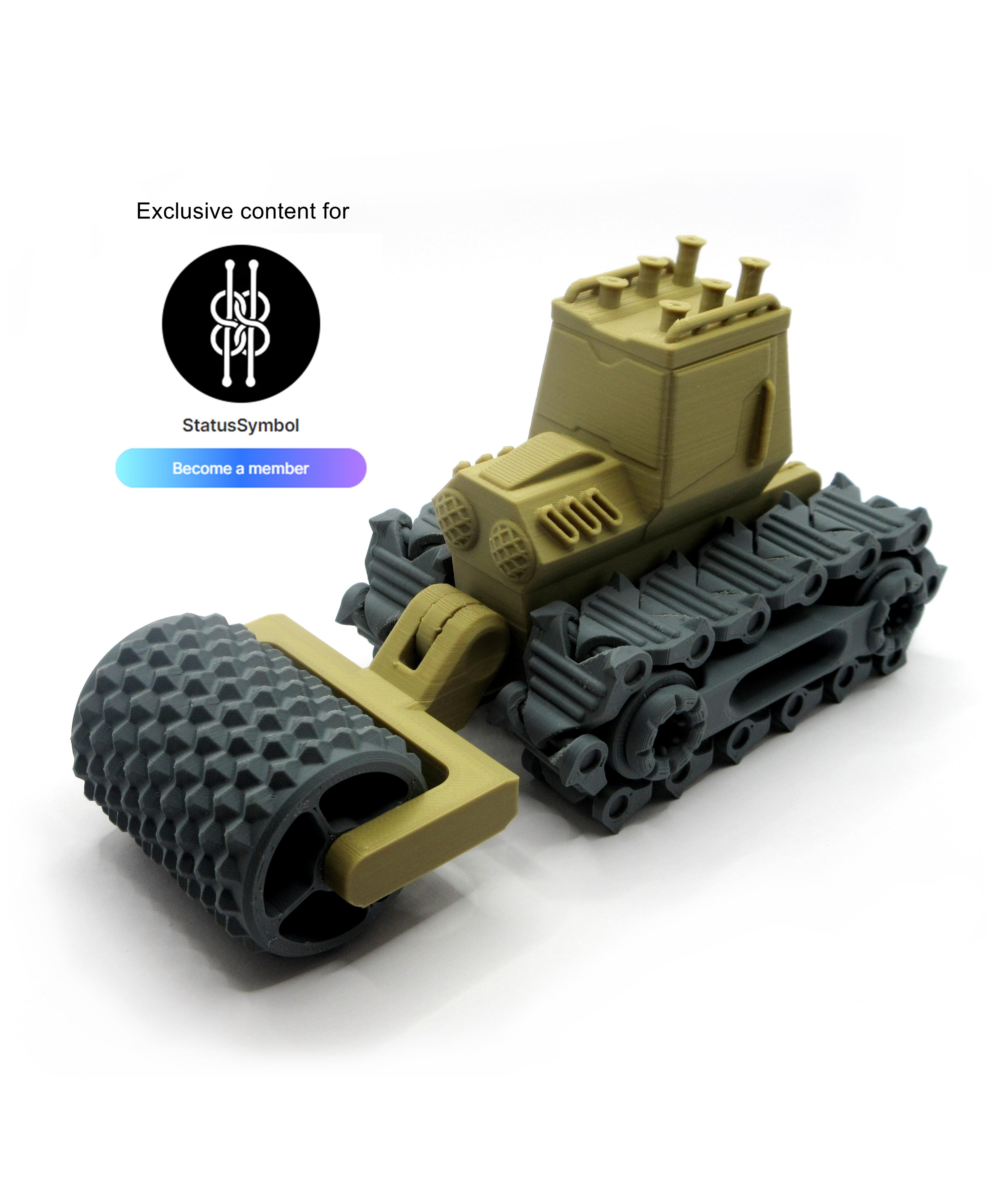 BULLDOZER- TRACKS SUPPORTLESS - EASY ASSEMBLY WITH CLIPS 3d model