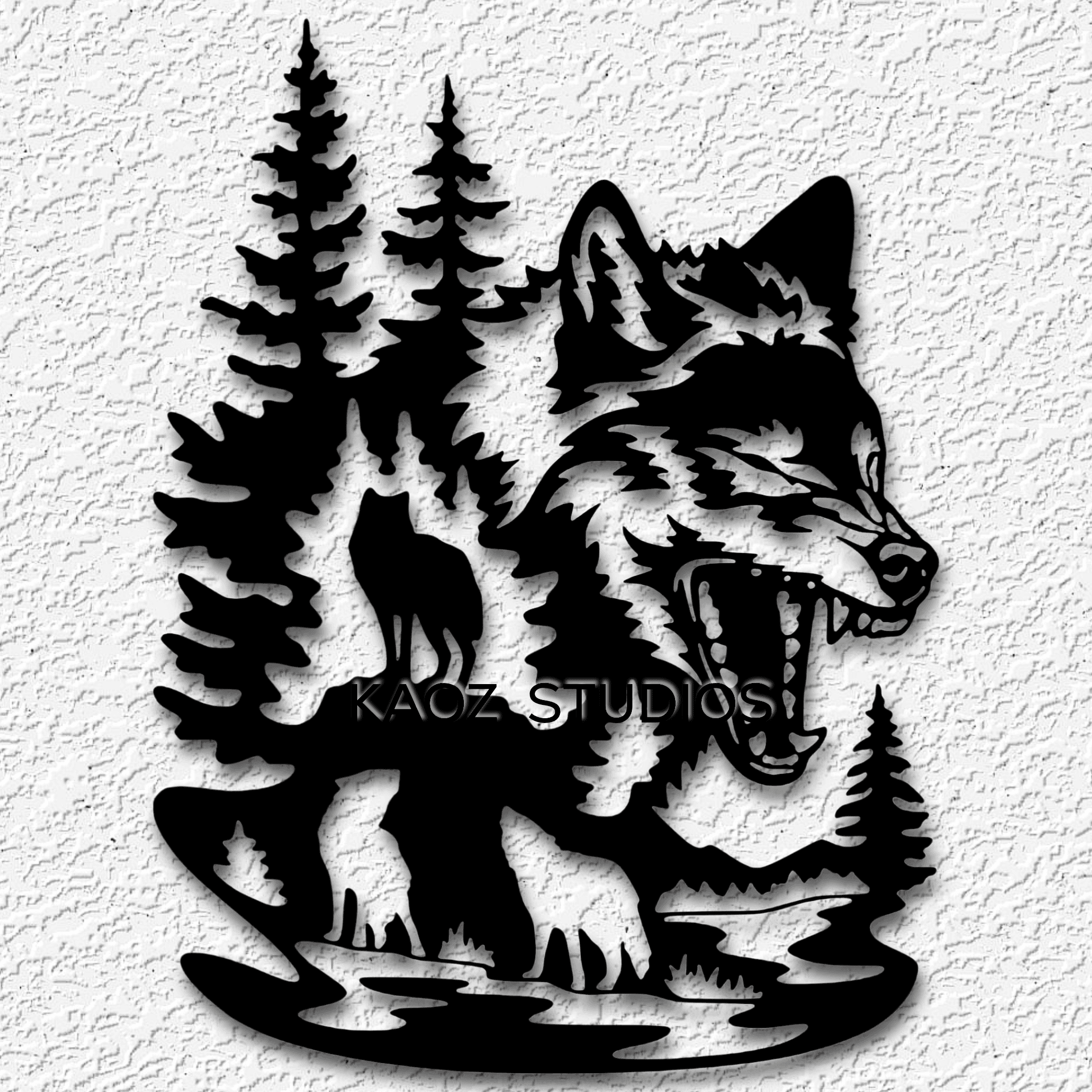 wolves wall art wolf wall decor nature decoration 3d model
