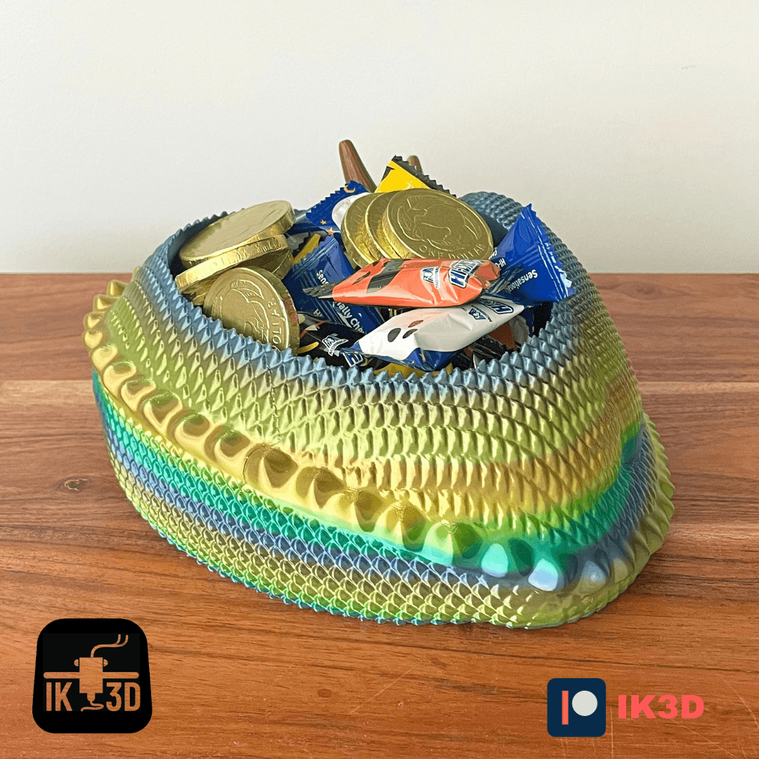 Sleepy Dragon Candy Bowl / Planter / No Supports 3d model