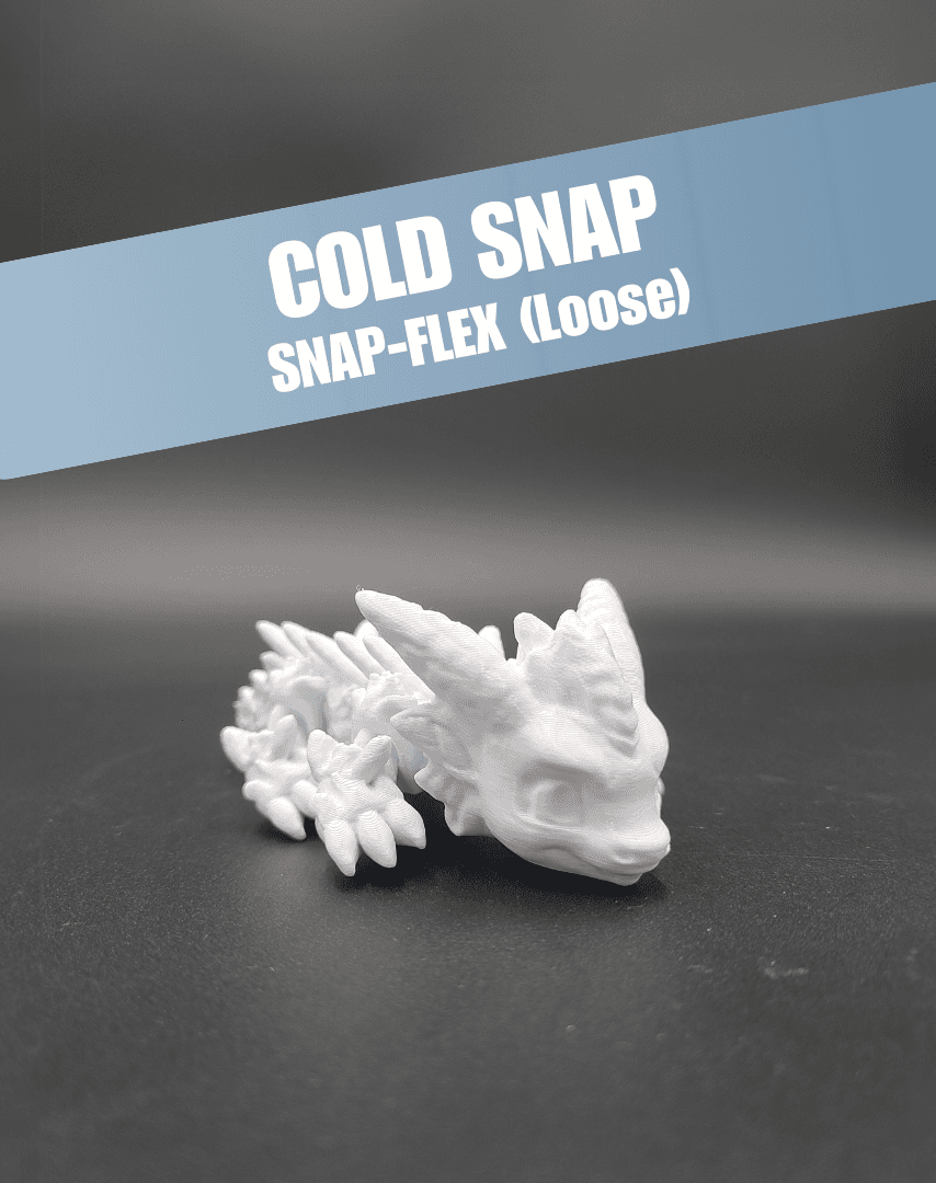 Cold Snap, Winter Dragon Child - Articulated Snap-Flex Fidget (Loose Joints) 3d model
