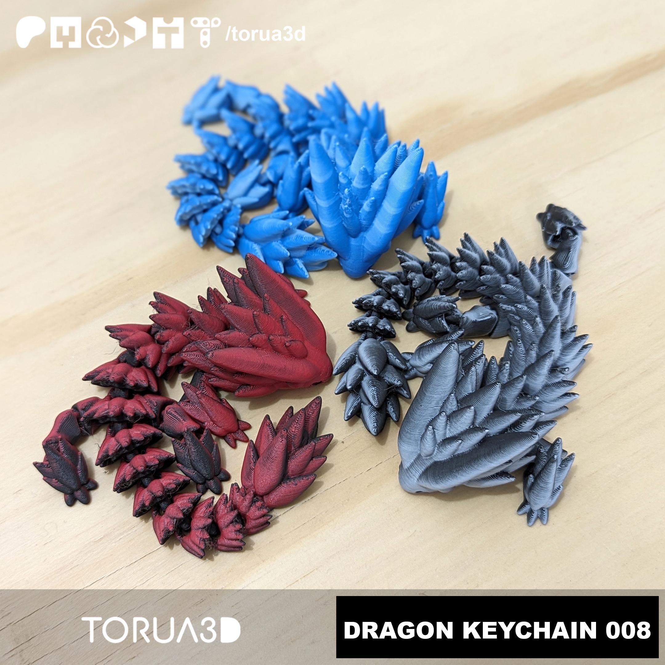 Articulated Dragon keychain 008 3d model