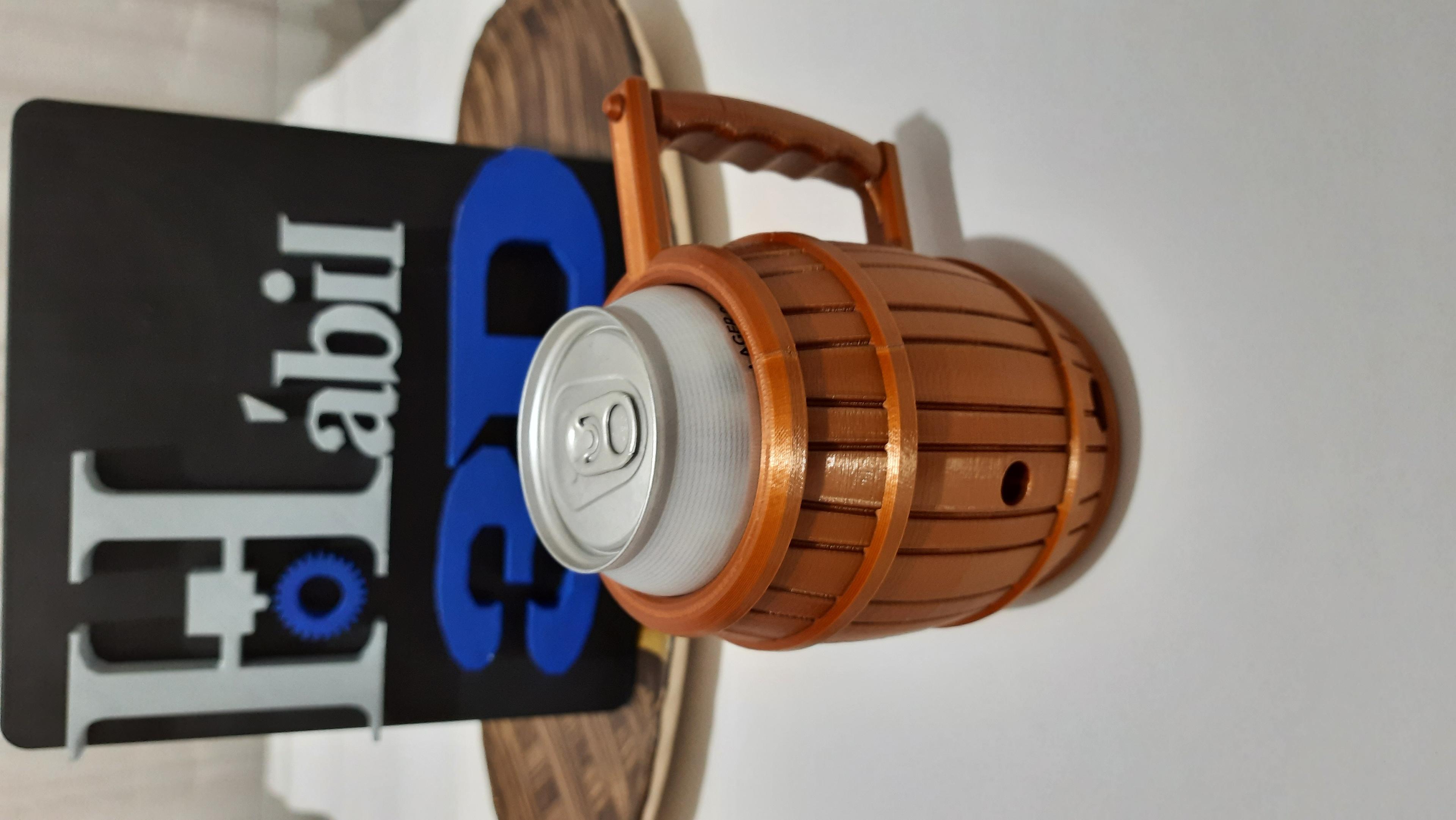 Root Beer Barrel - 12oz Can Coozie aka Stein for your Soda Pop Cans! - PLA Silk bronze - 3d model