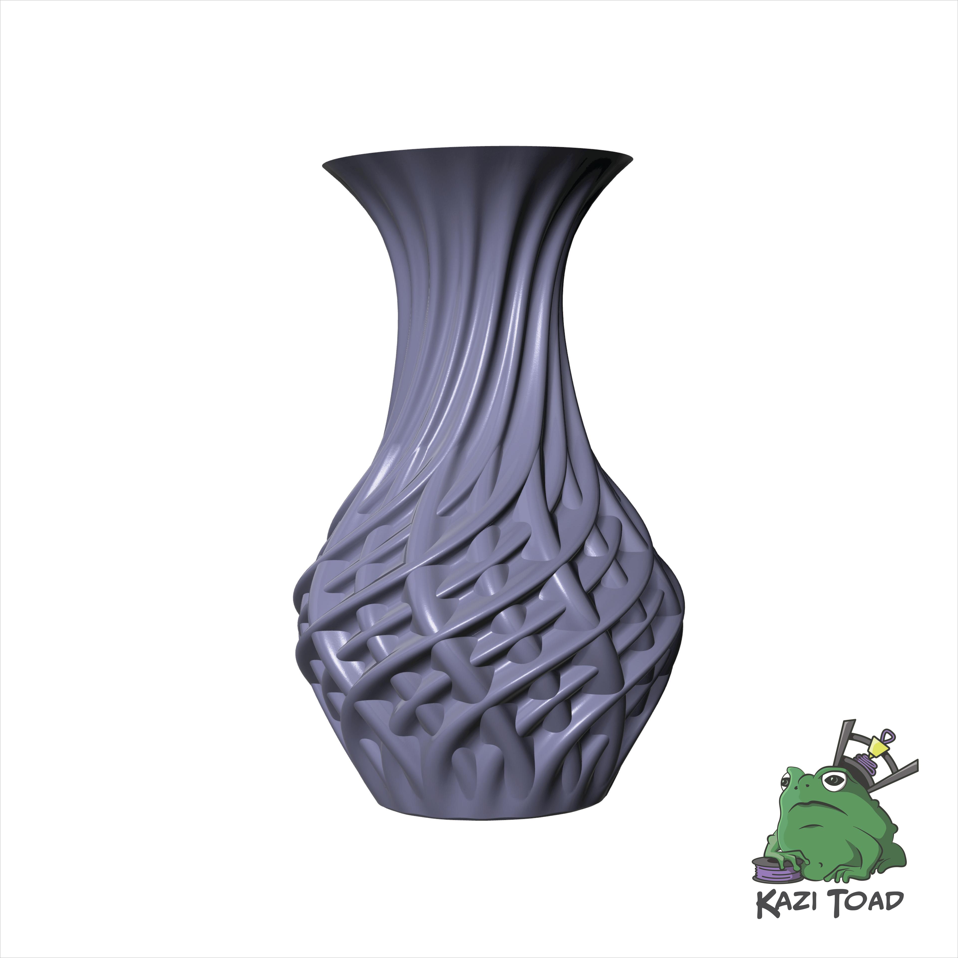 Twisted Cross Vase mod (Vase No. 7.1) 3d model