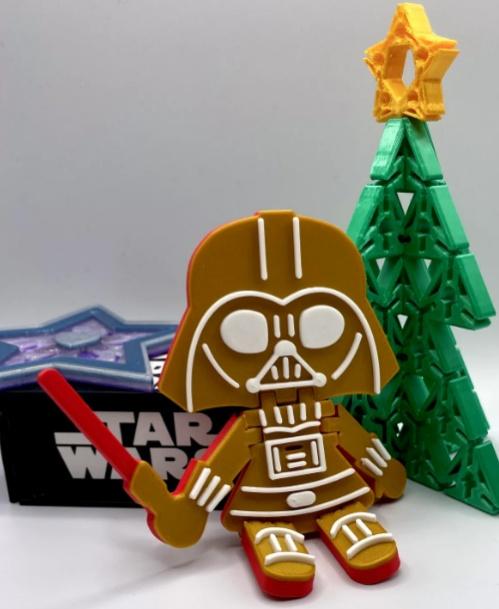 Flexi Gingerbread Darth Vader Ornament 3d model