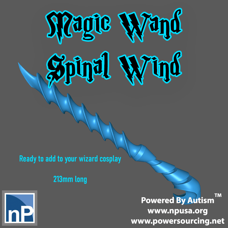 Spinal Wind - Magic Wand for Cosplay 3d model
